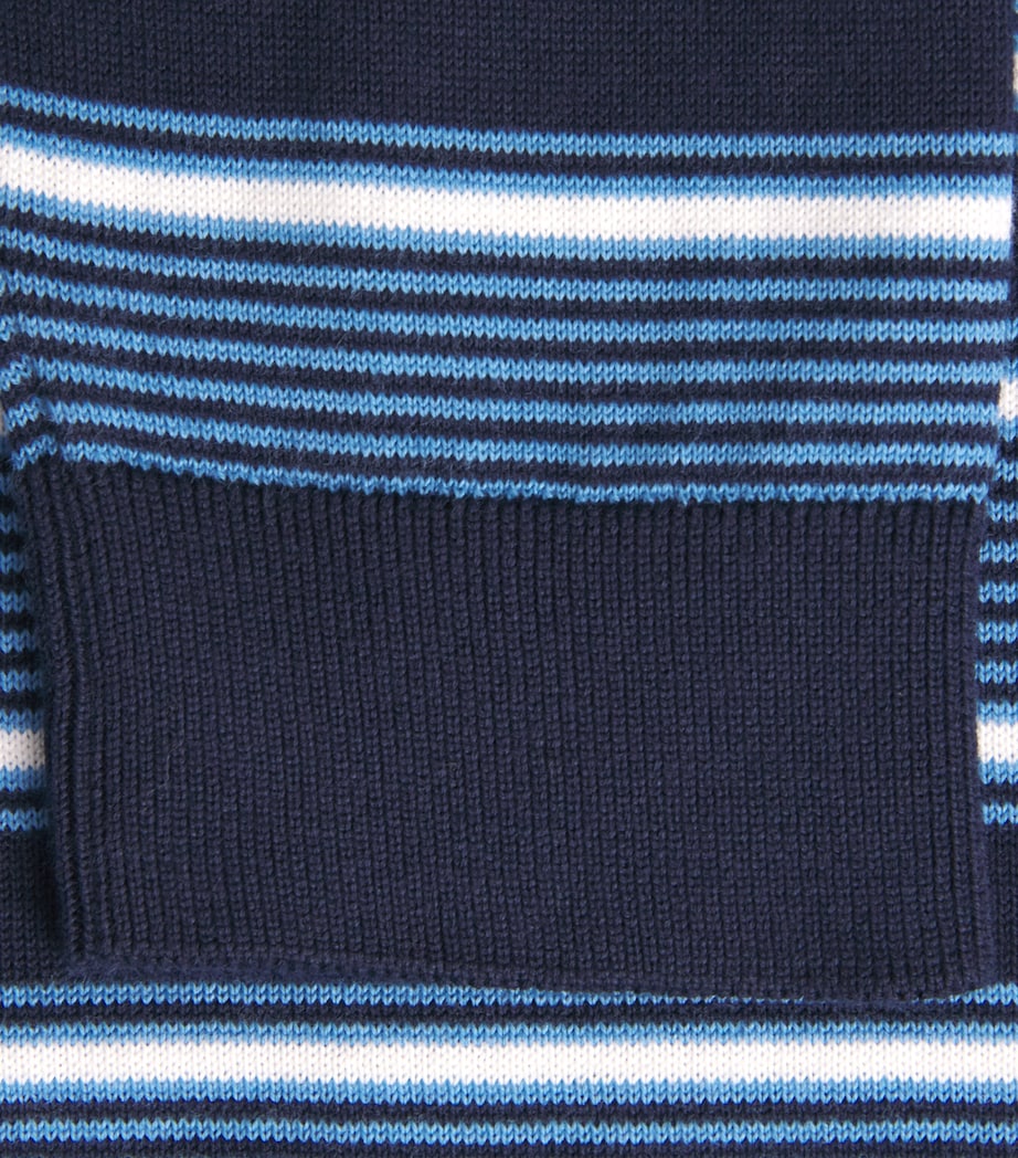 Falke Mens Cotton Stripe Sweater Dark Navy Image 6