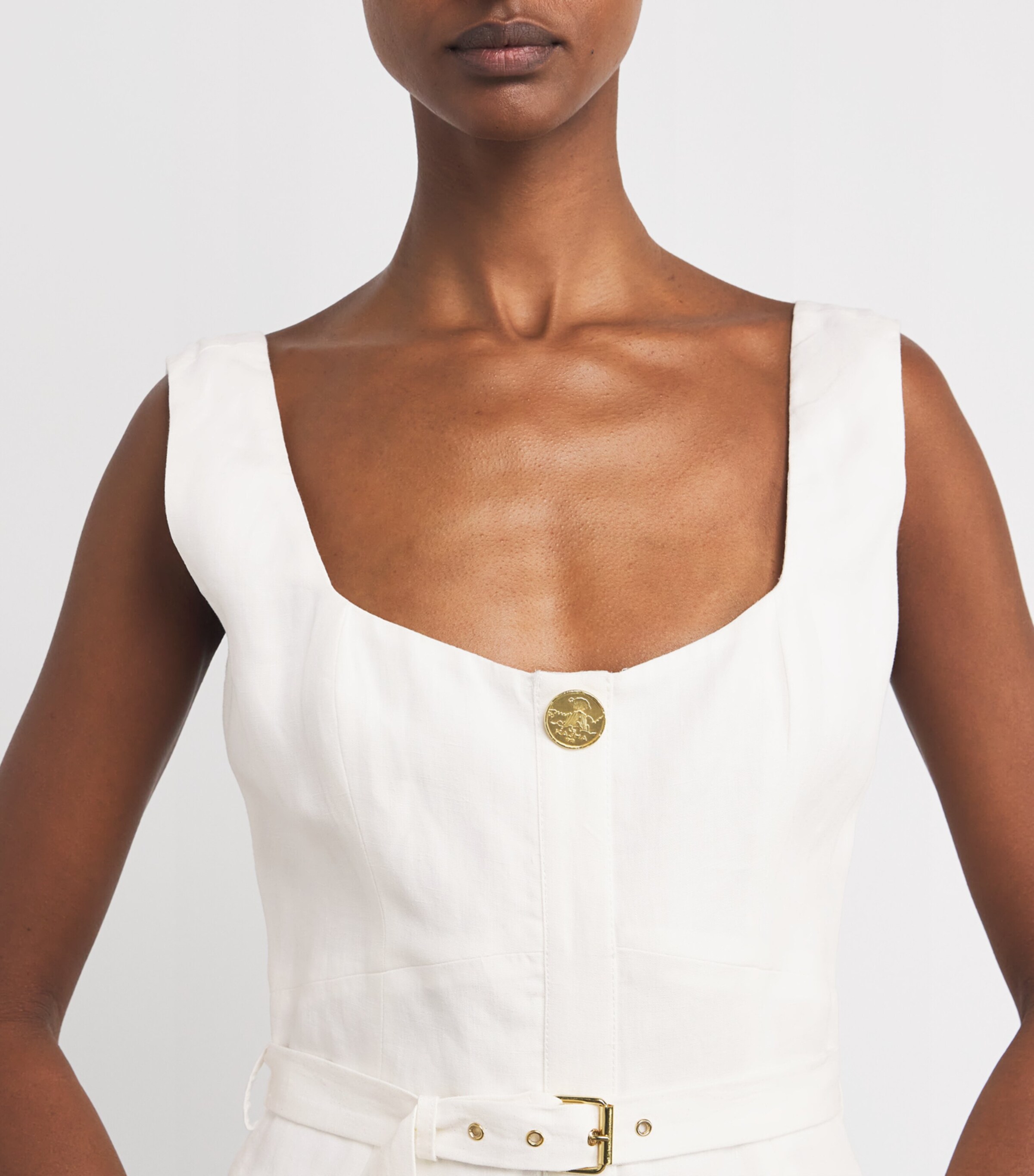 Le Kasha White Organic Linen Subu Maxi Dress | Harrods PA
