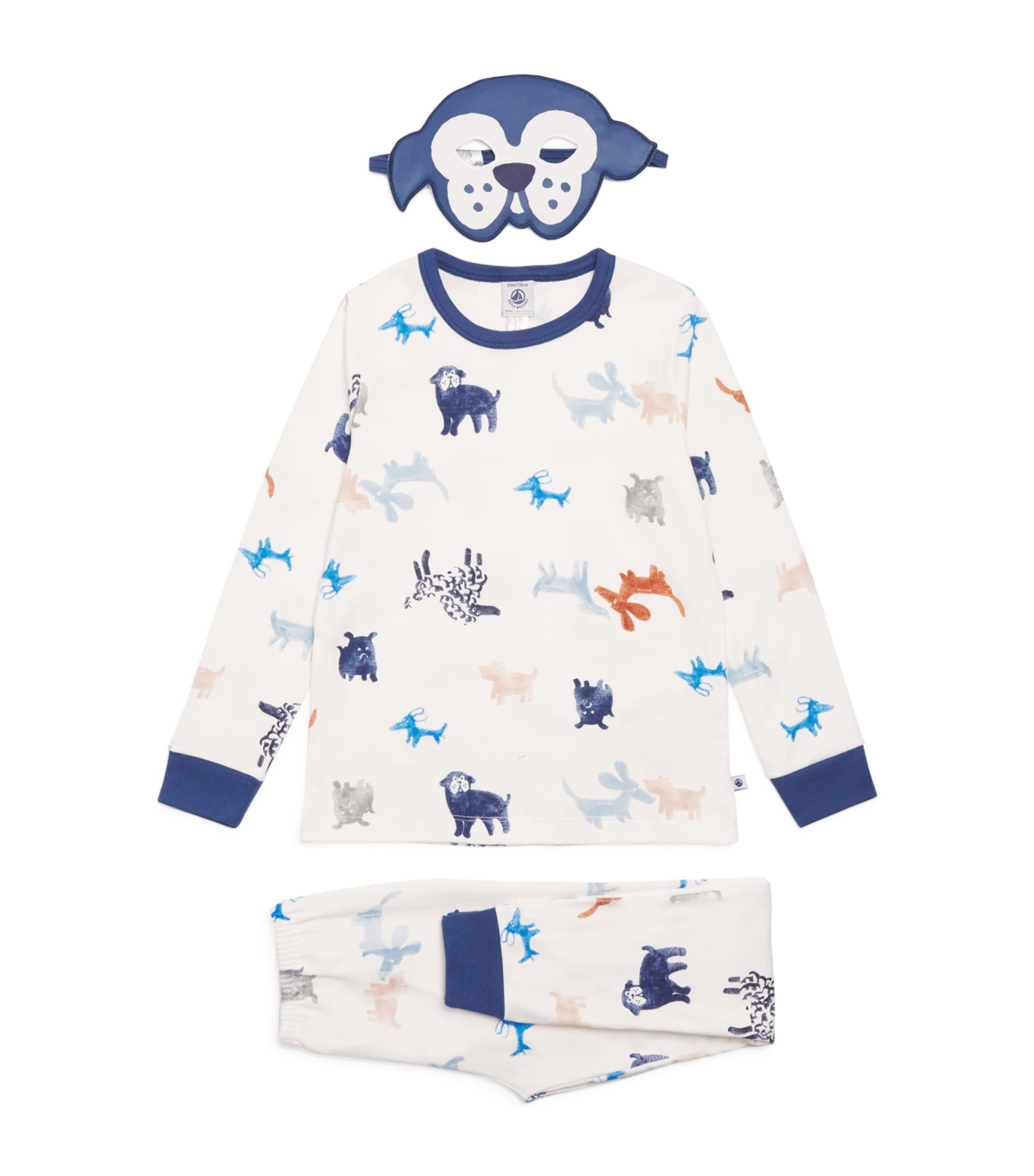Cotton Dog Pyjamas and Mask Set (3-12 Years) MARSHMALLOW/MULTI Image 1