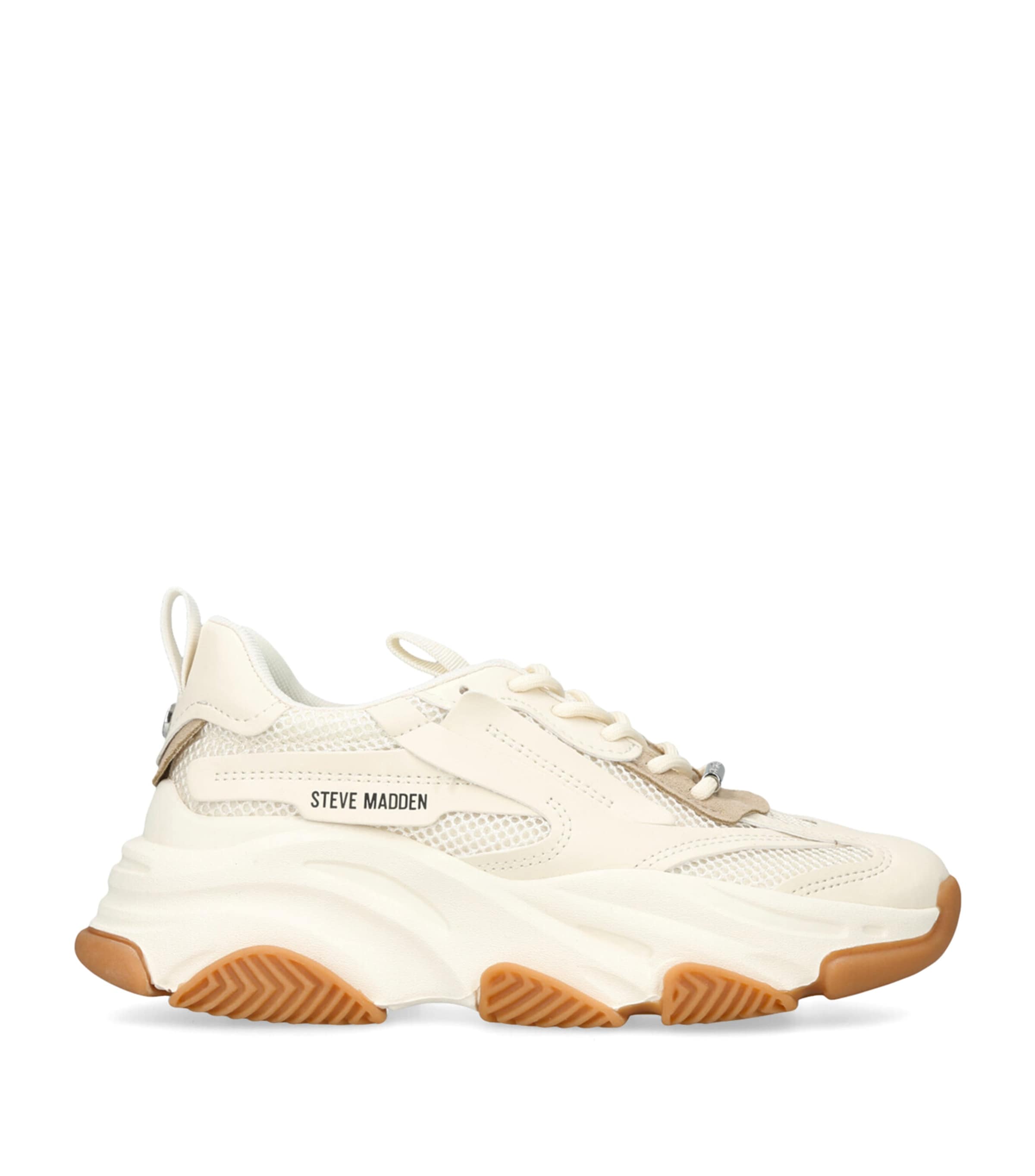 Steve Madden Womens Possession E 15 C Conrast-panel Woven Low-top Trainers White/oth Eur 40 / 7 Uk In Neutral