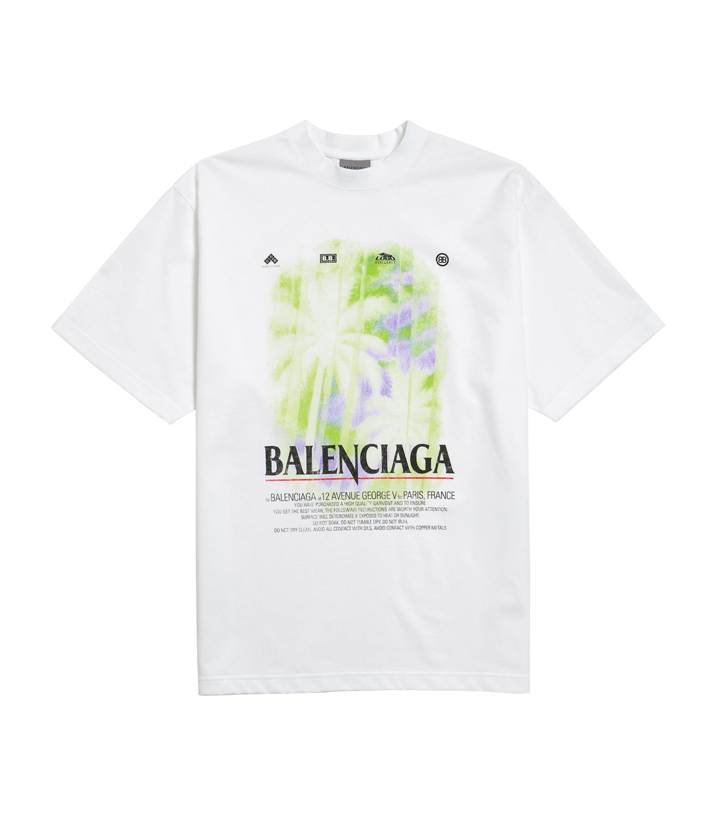 Balenciaga Womens Cotton Graphic Print T-Shirt Image 1