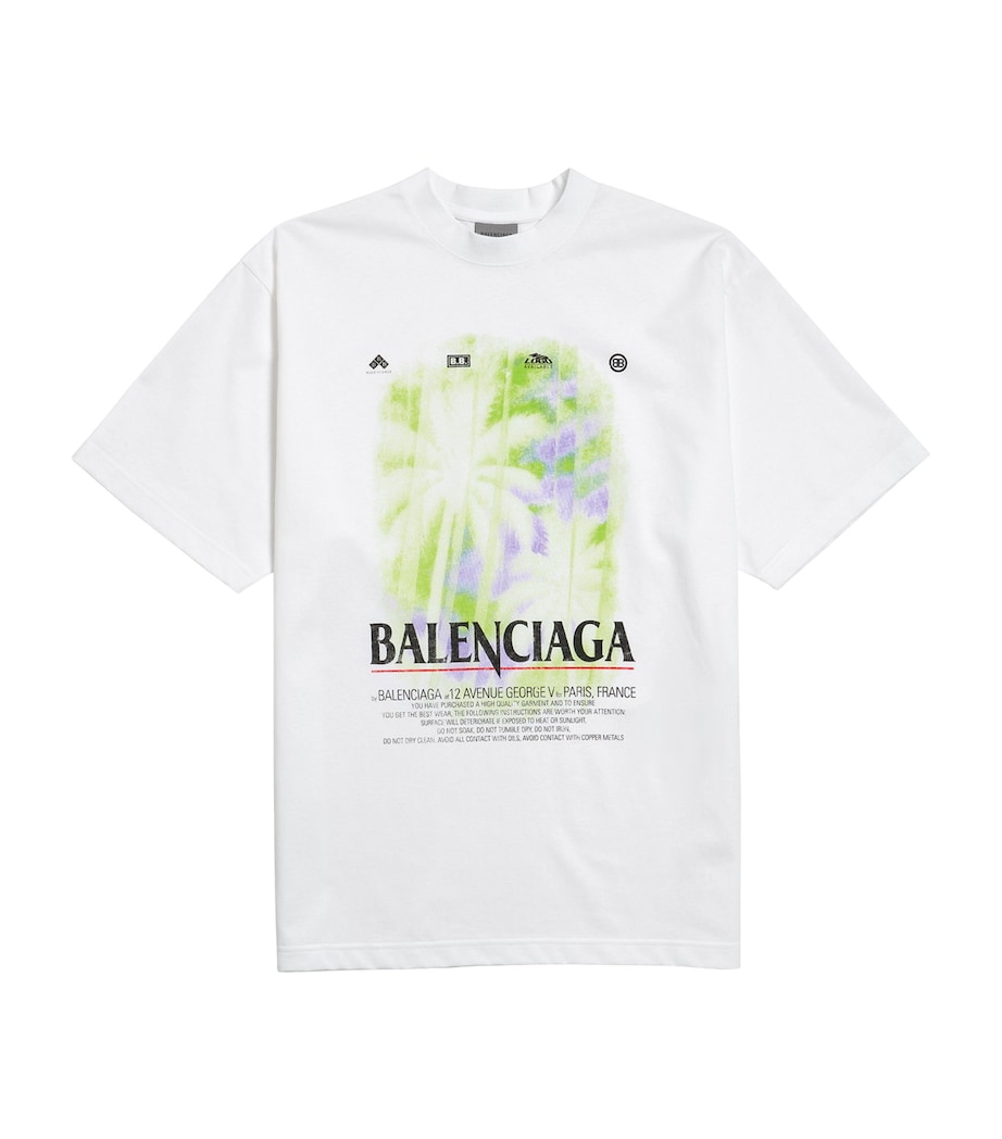 Balenciaga Womens Cotton Graphic Print T-Shirt Image 1
