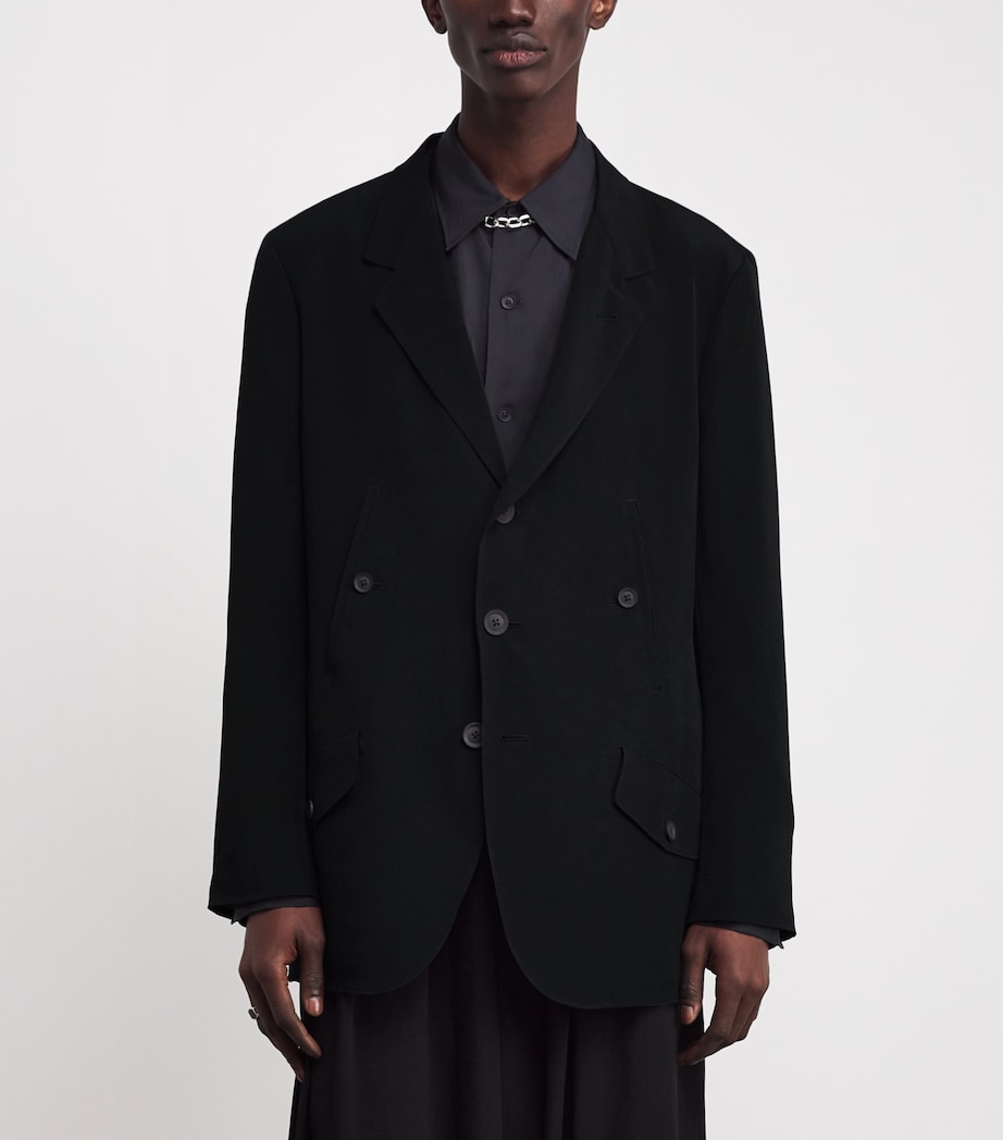 Matte-Shine 3-Button Blazer BLACK Image 3