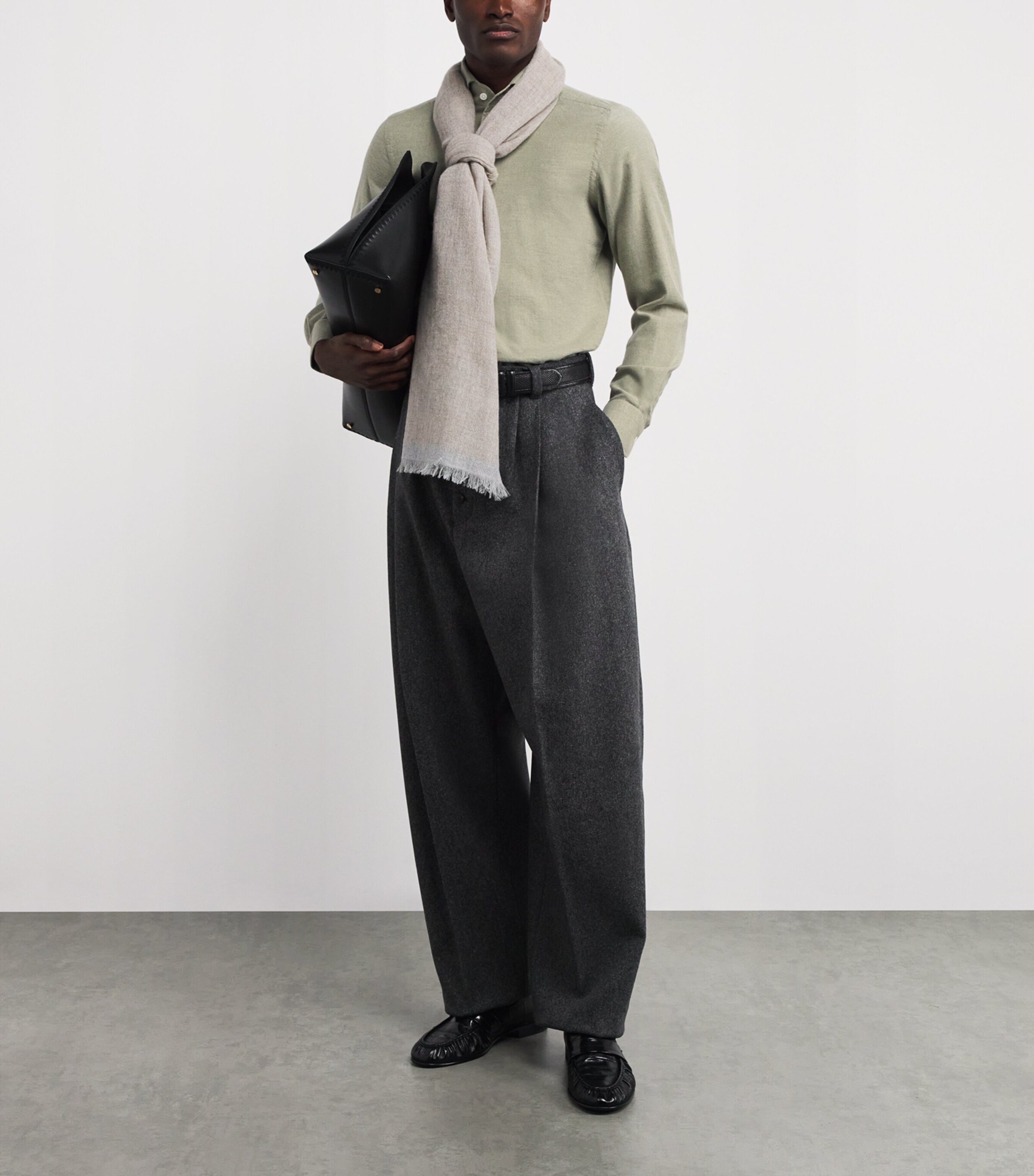 Cotton-Cashmere Shirt GREEN Image 2