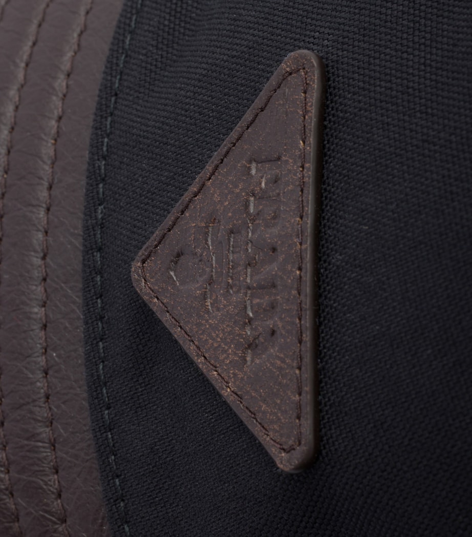 Prada Leather-Trim Logo Bucket Hat Black Image 4