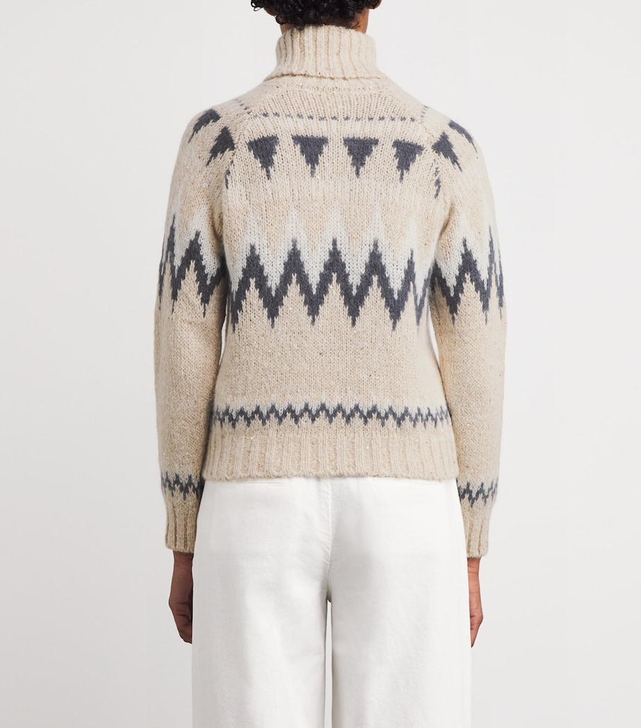 Wool-Blend Jacquard Knit Sweater SABBIA Image 4
