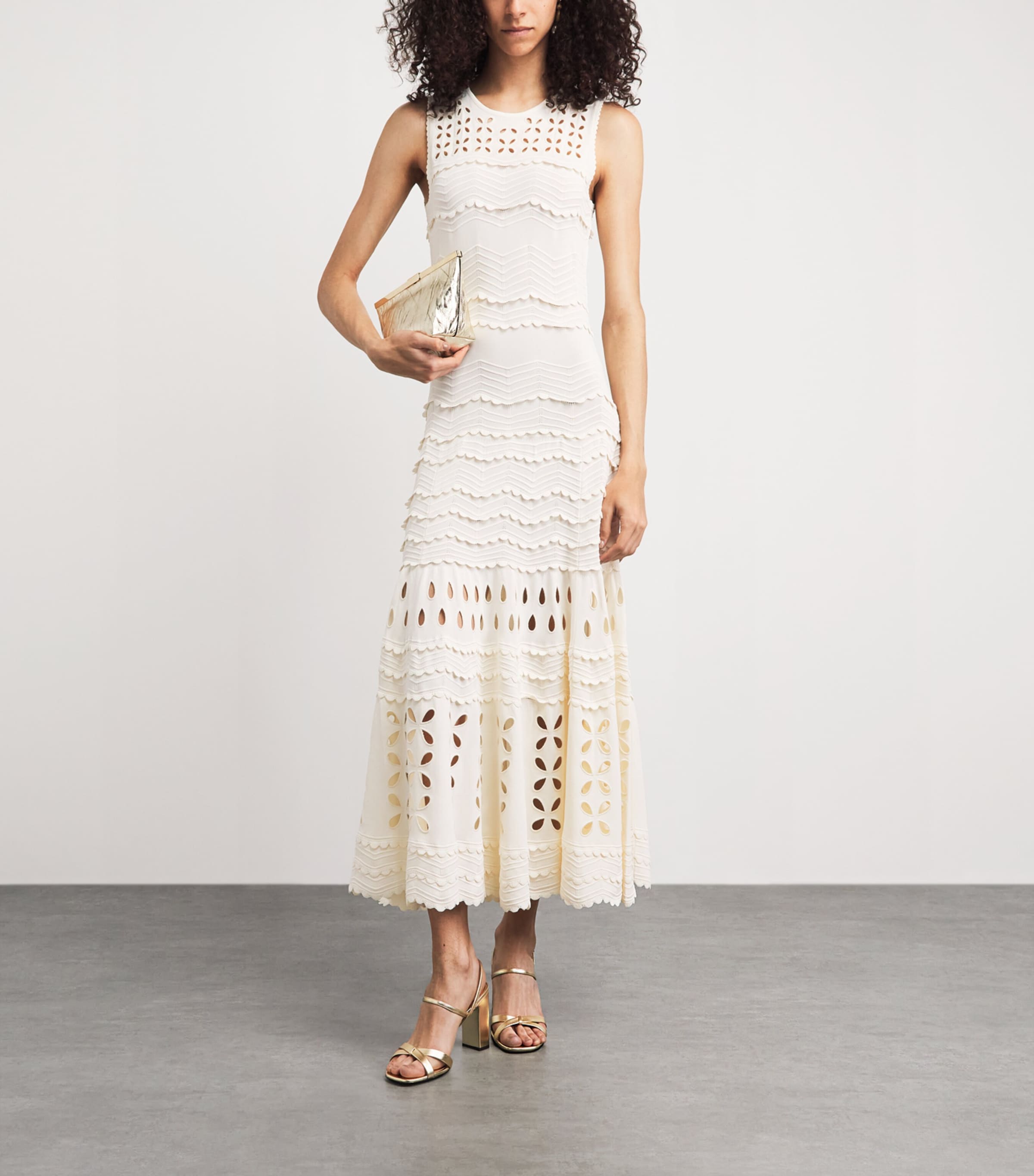 Ulla Johnson Womens Embroidered Lakshmi Maxi Dress Cowrie Image 2