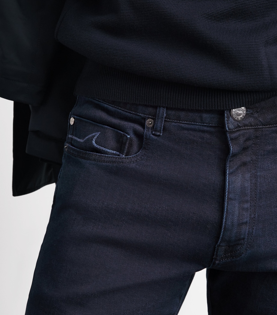 Paul & Shark Mens Overdyed Straight Jeans Blu Scuro Jeans Image 3