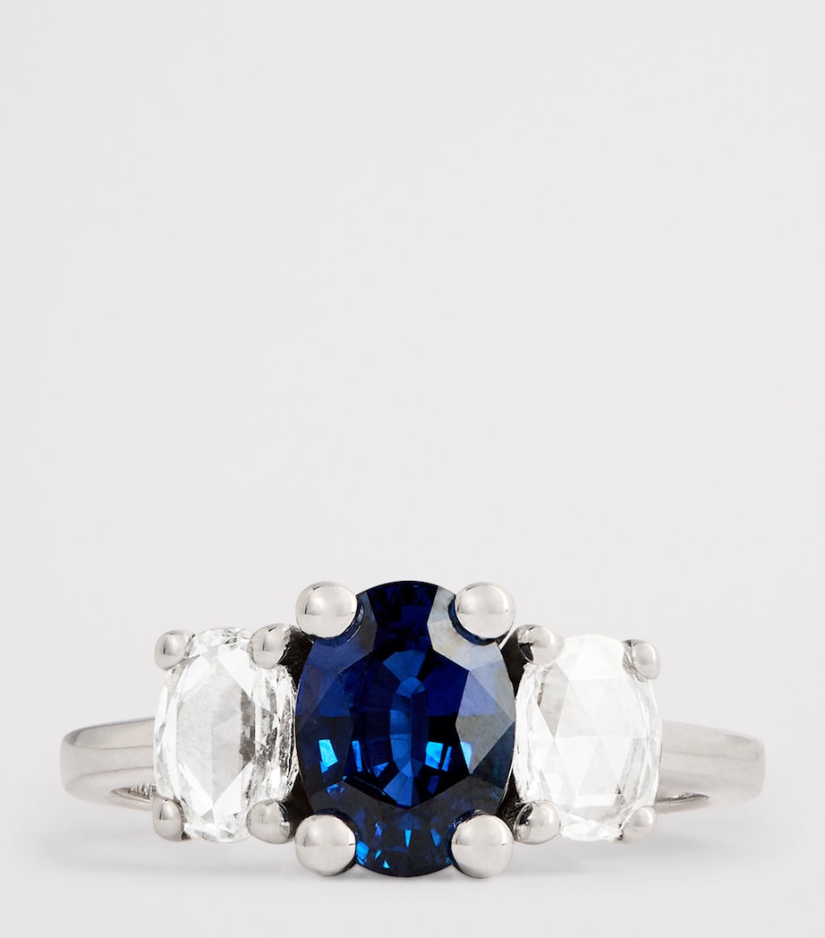 Suzanne Kalan White Gold, Diamond and Sapphire One of a Kind Ring Wg/db Image 4