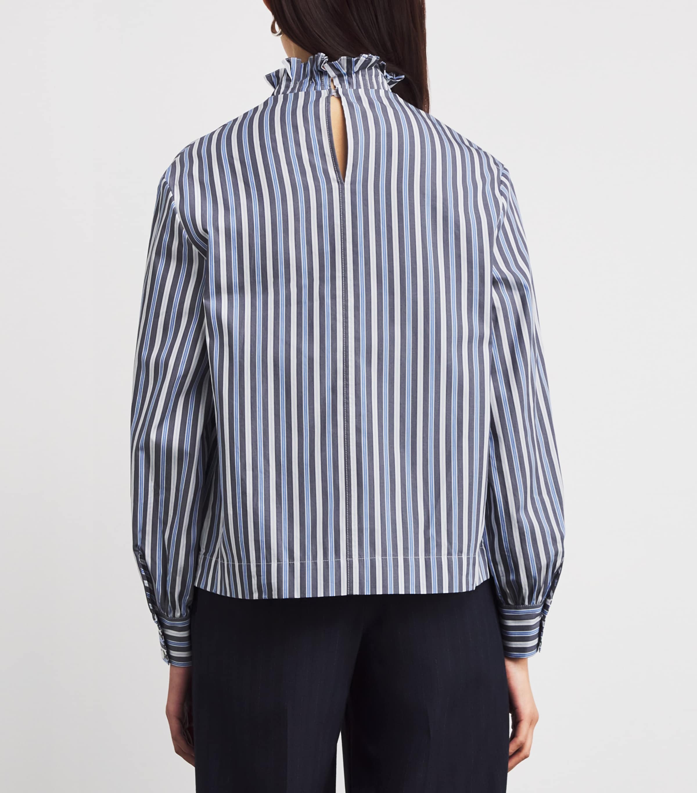 Stripe Victorian-Collar Blouse MULTICOLORED Image 4
