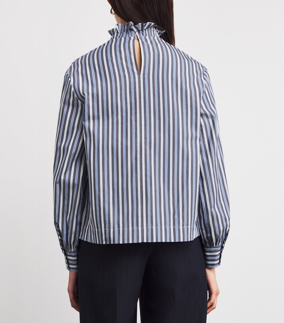 Stripe Victorian-Collar Blouse MULTICOLORED Image 4