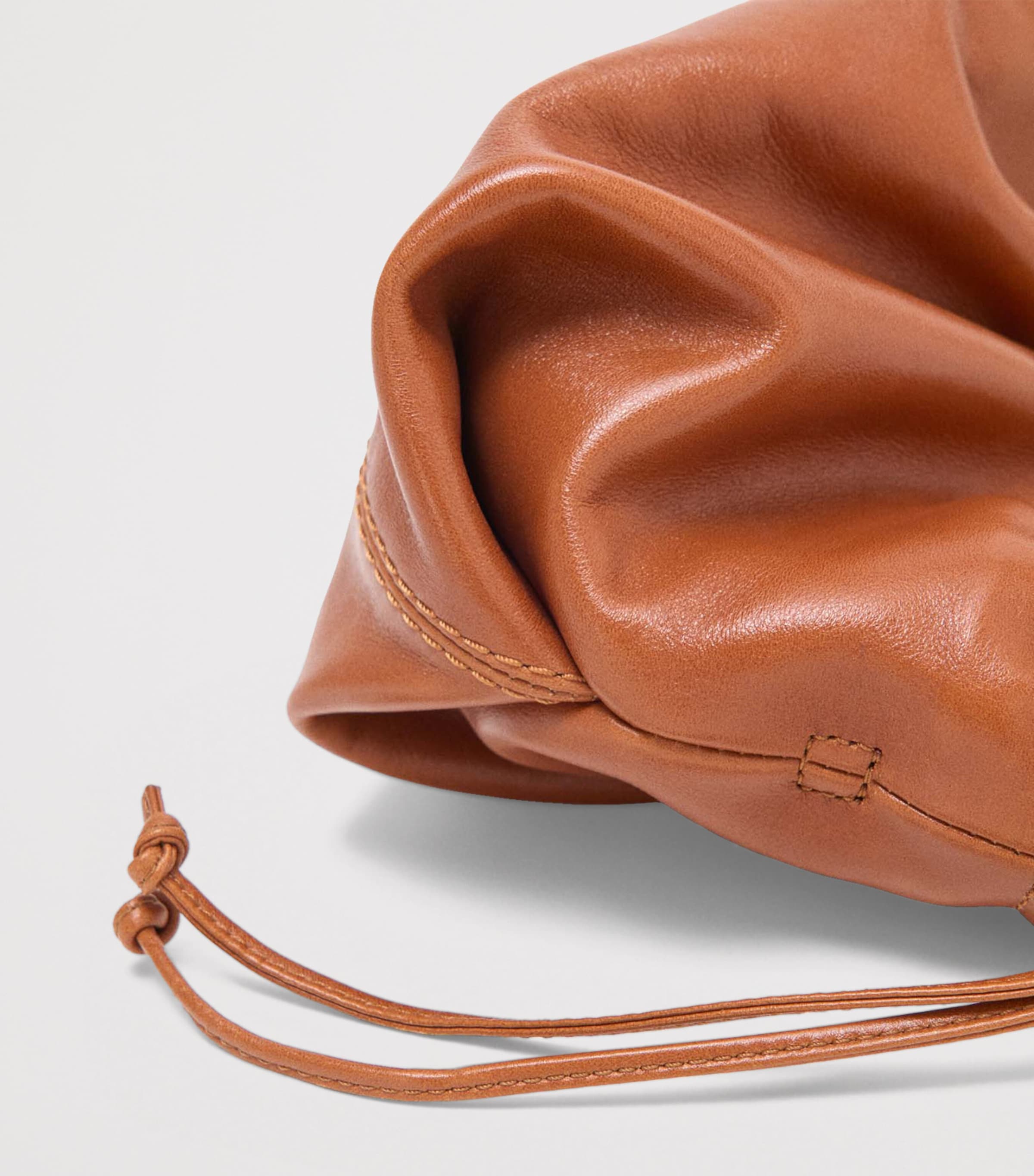 Maje Leather Milpli Clutch Bag Tobacco Image 8