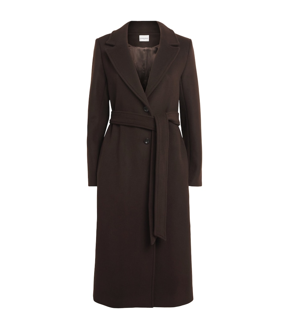 Claudie Pierlot Womens Wool-Blend Belted Coat Brown Image 1