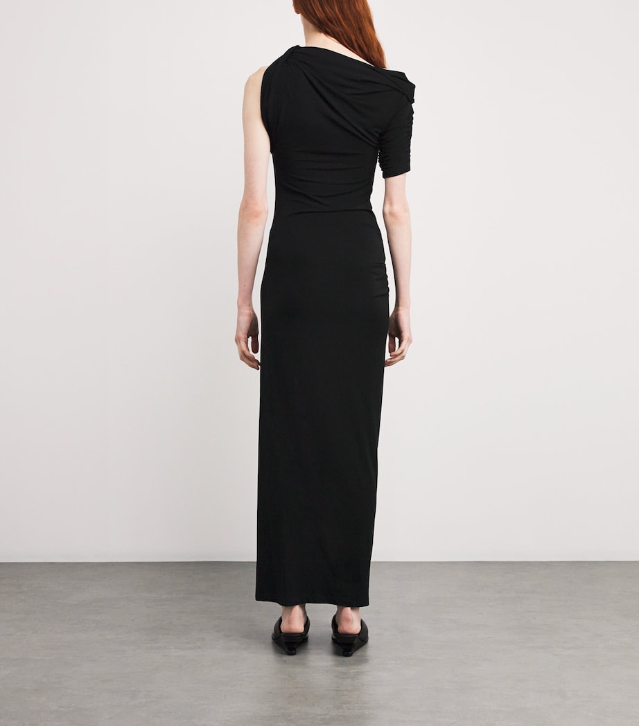 Asymmetric The Drapeado Maxi Dress 990 BLACK Image 3