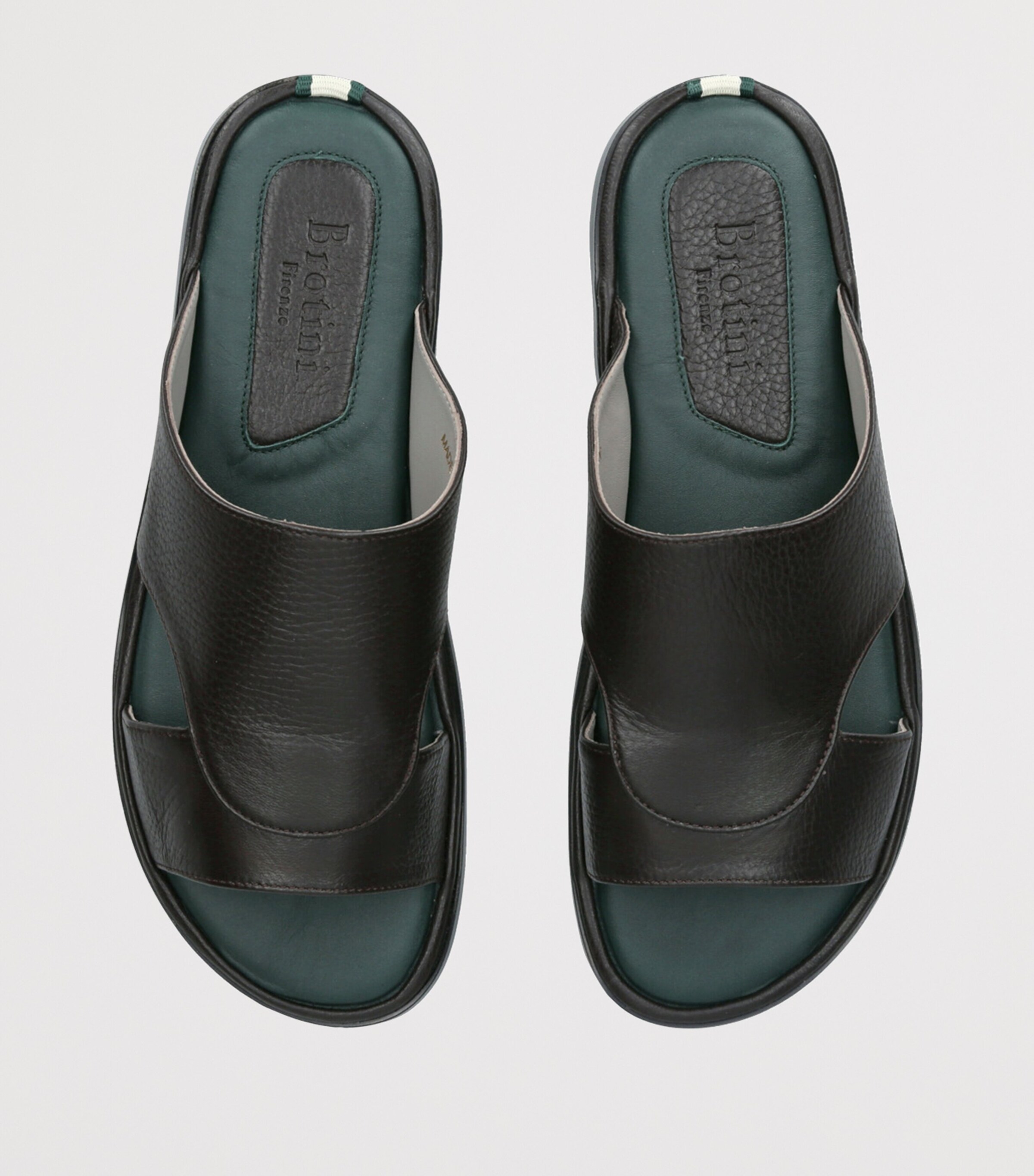 Brotini Leather Two-Strap Sandals Dark Brown Image 4