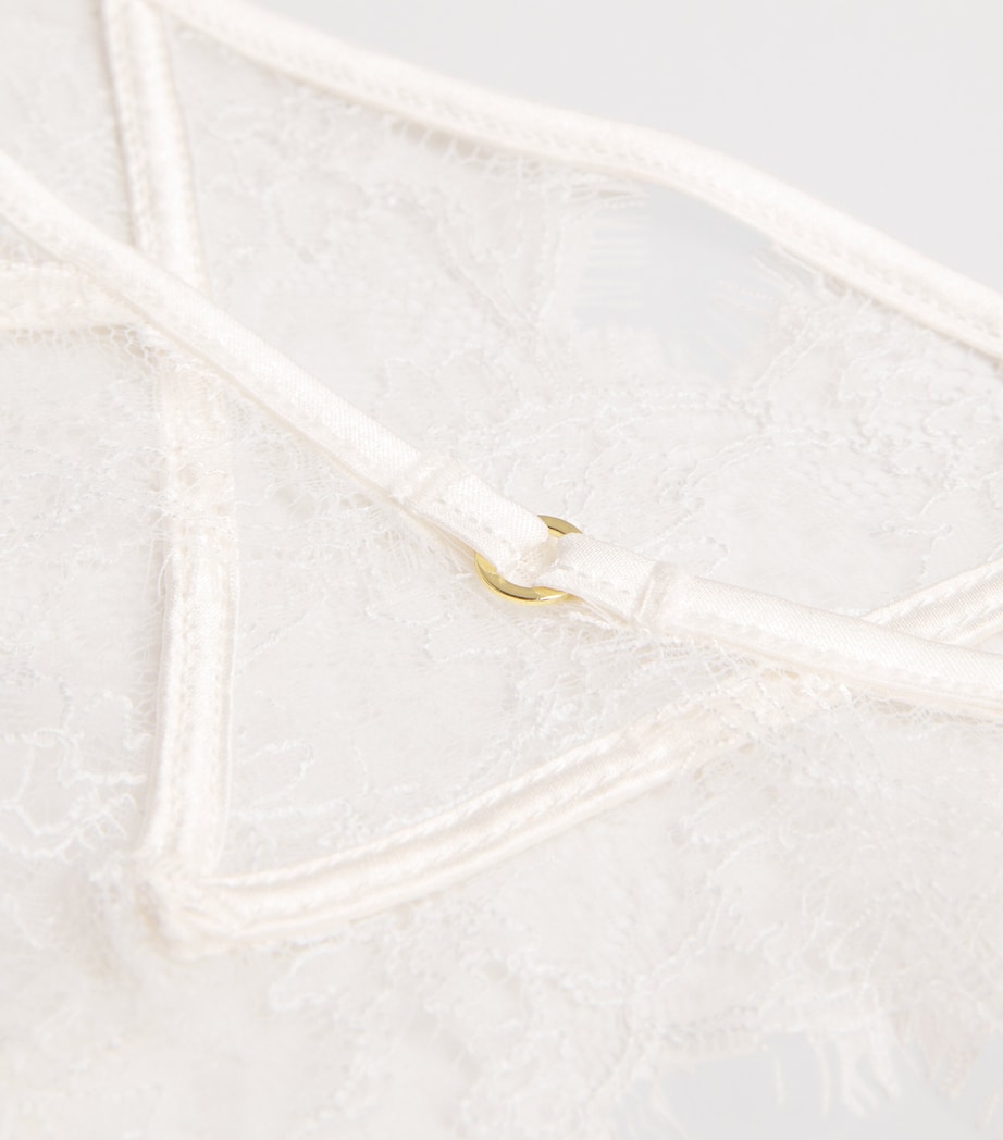 Kiki de Montparnasse Womens Lace-Insert Garter Belt Ivory Image 4