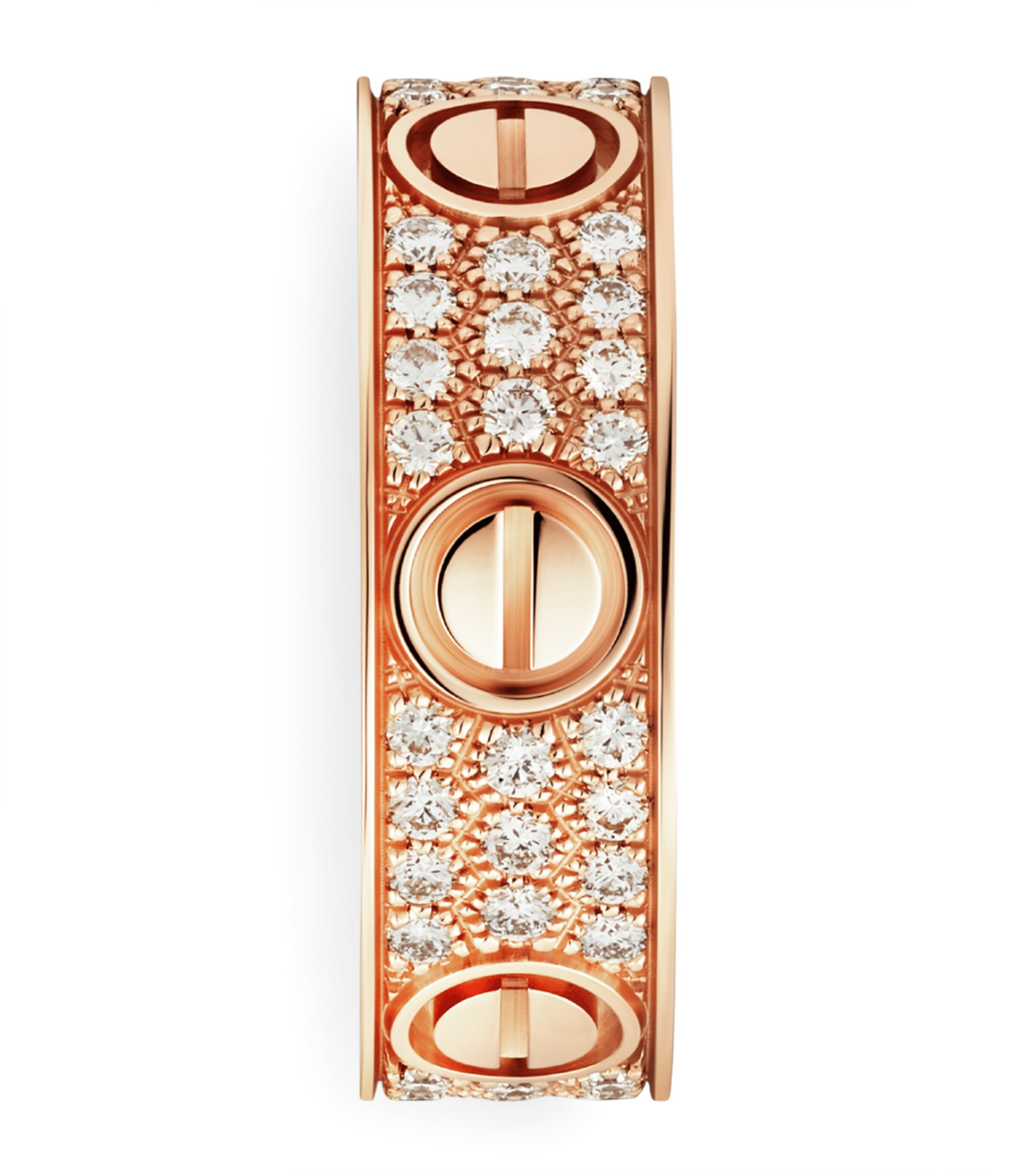 Rose Gold and Diamond-Paved LOVE Ring MULTI Image 4