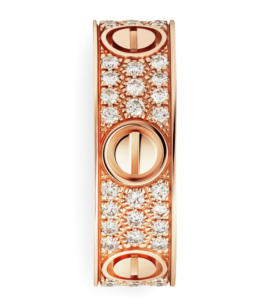 Rose Gold and Diamond-Paved LOVE Ring MULTI Image 4