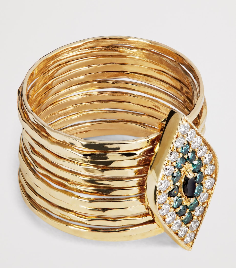 Yellow Gold and Diamond Eye Ring YELLOW GOLD Image 4