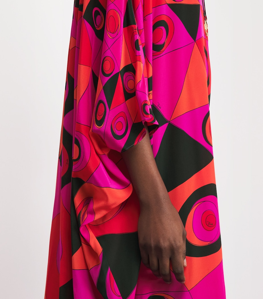 PUCCI Womens Silk Occhi Maxi Kaftan Fuchsia Image 3