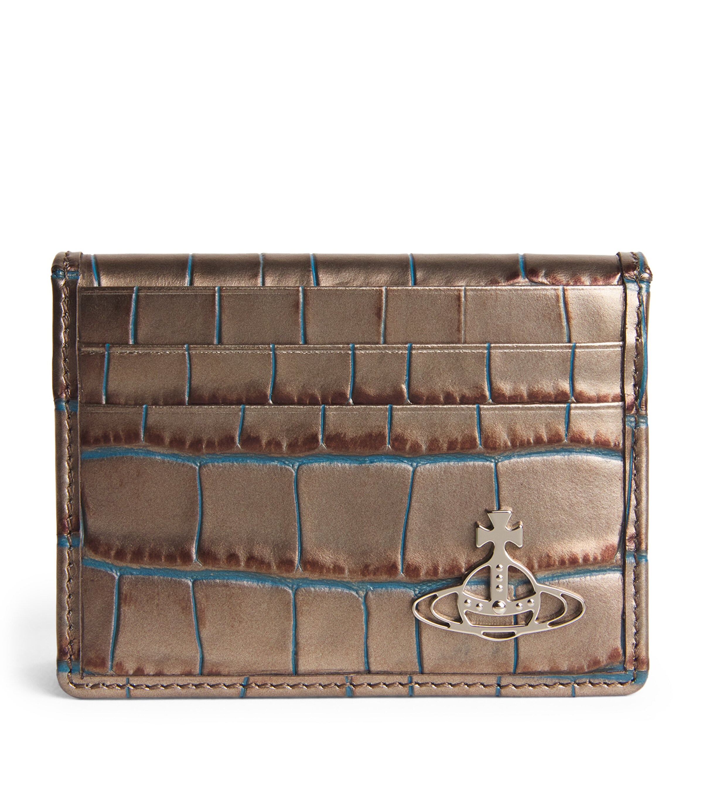 Vivienne Westwood Leather Croc-Embossed Orb Card Holder