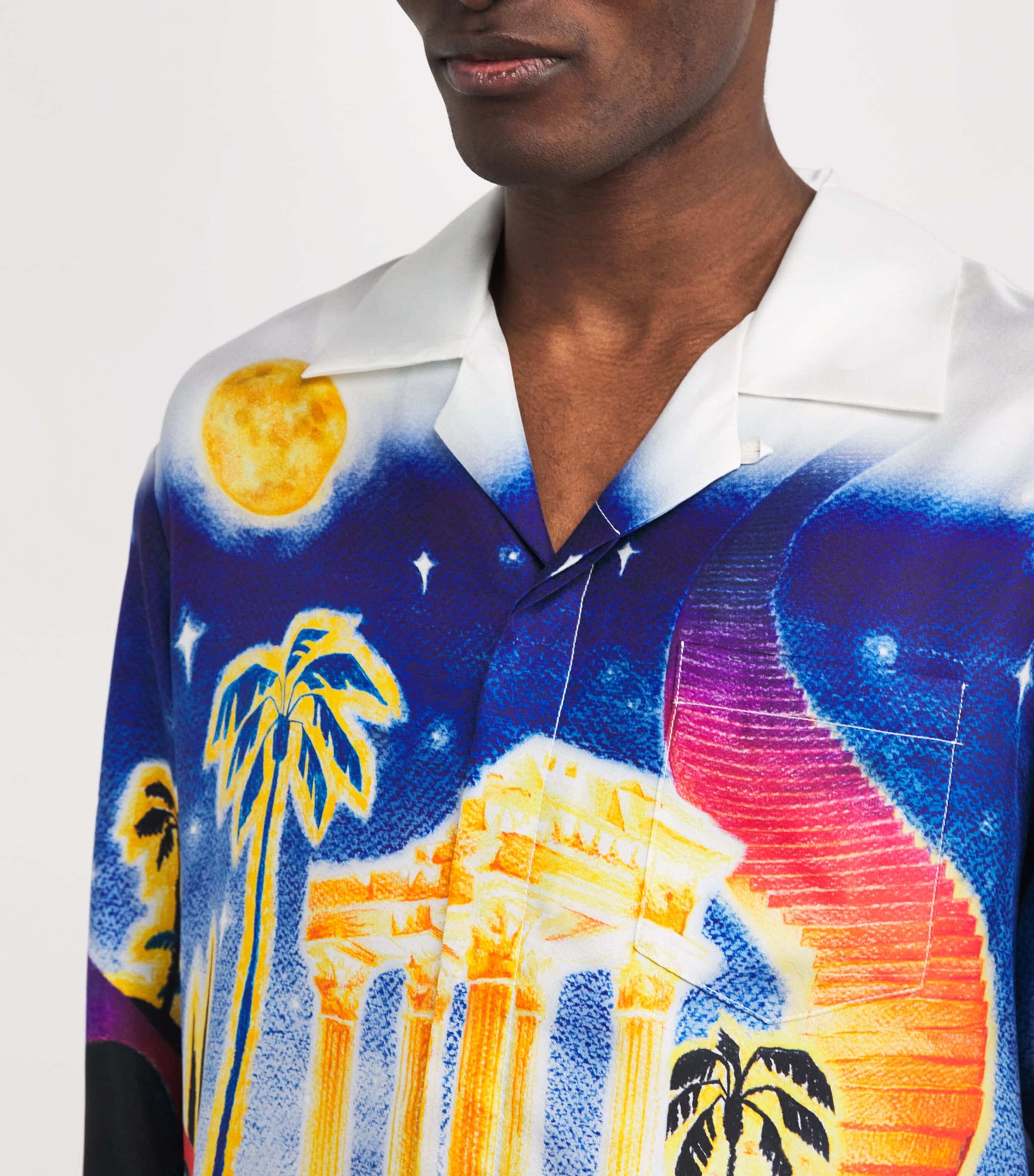 Tシャツ・カットソー Casablanca 'Midnight Acropolis' shirt Midnight Acropolis Long Sleeve Silk Shirt | Casablanca Paris