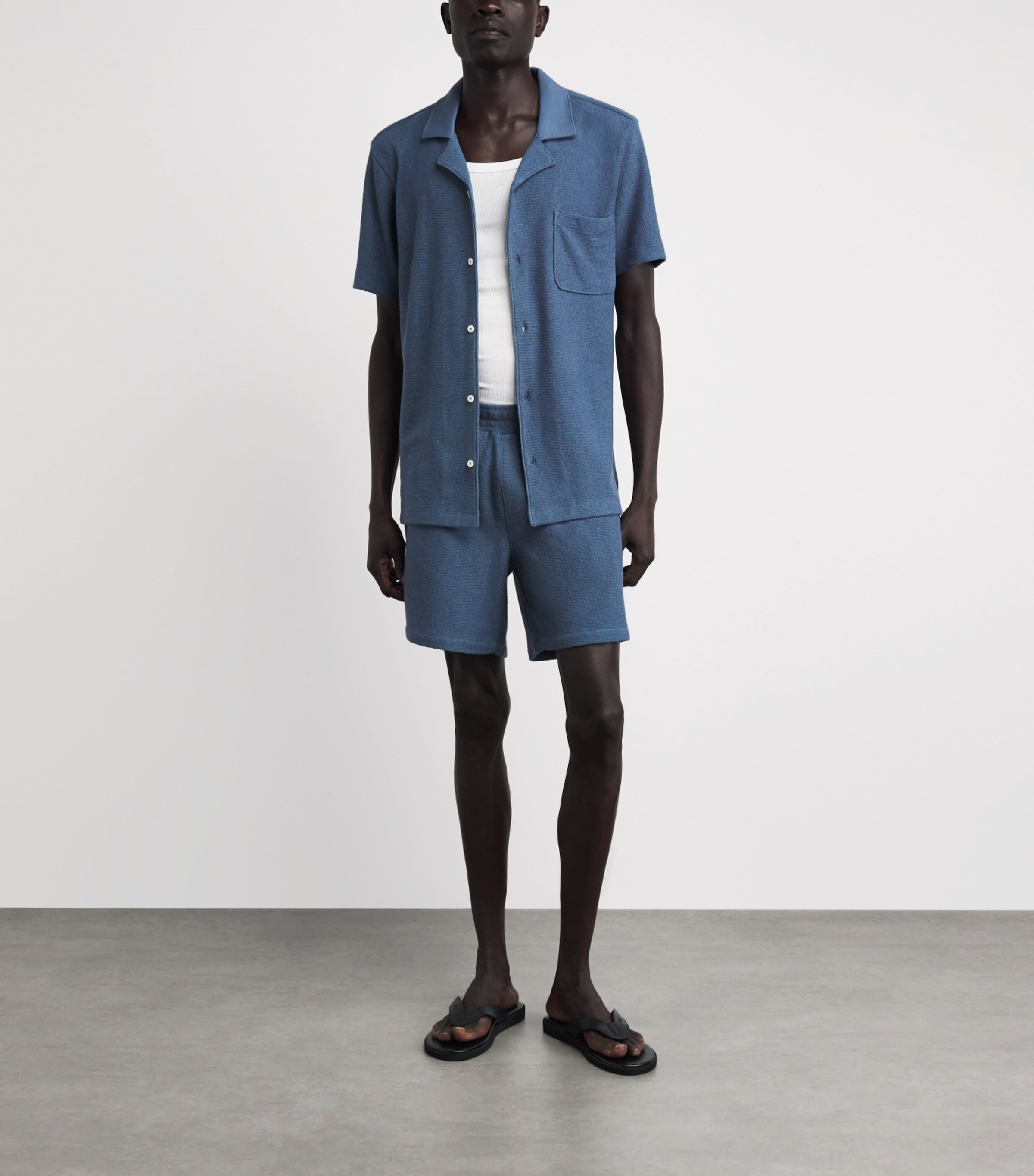PAIGE Mens Bouclé Elijah Shorts Lakeside Image 2