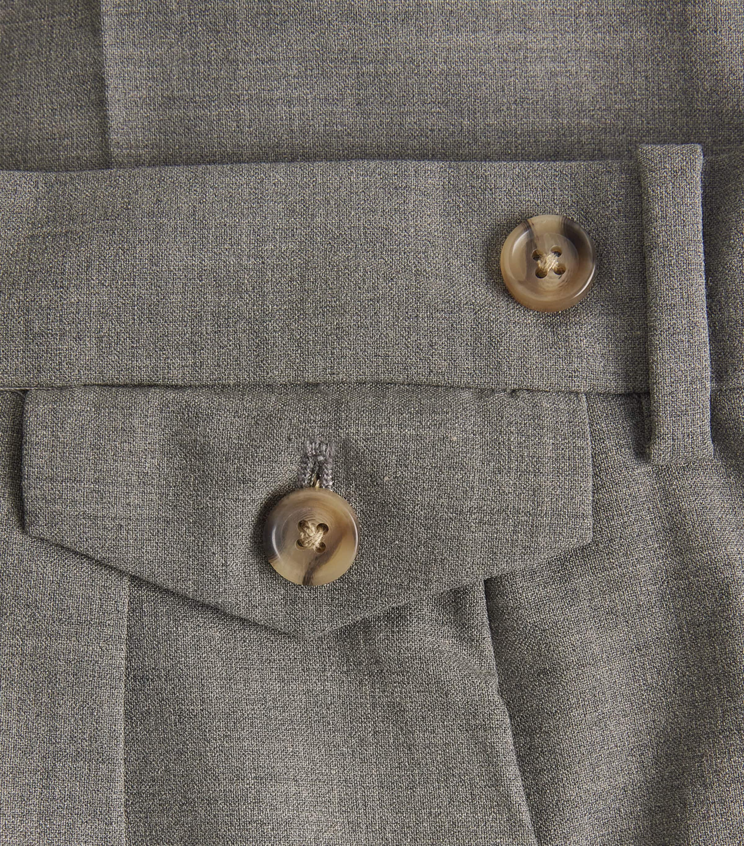 Wool-Blend Slim Trousers GREY Image 5