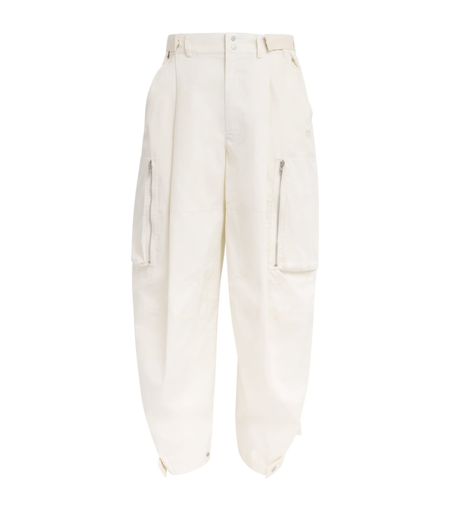 Cotton Oversized Cargo Trousers 003/ALABASTRO Image 1