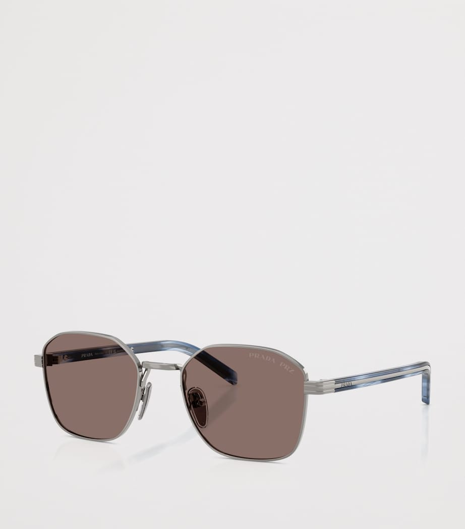 Prada Metal Geometric Sunglasses Grey Image 2