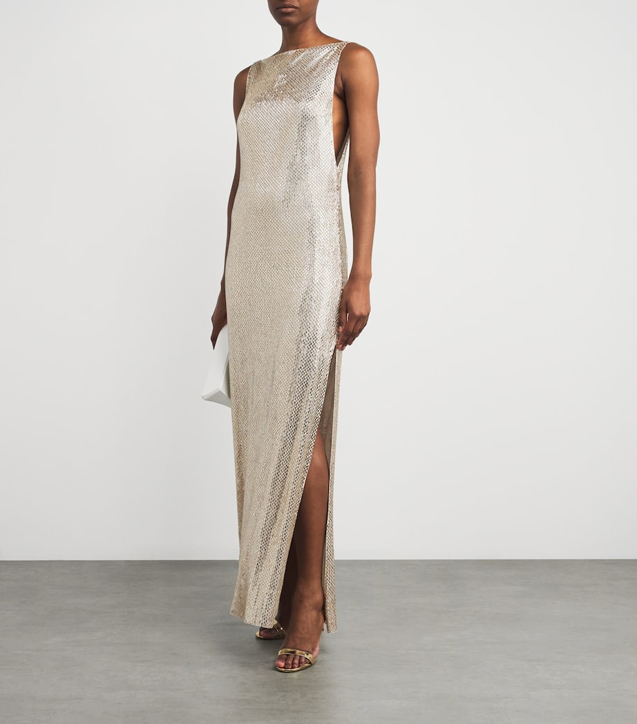 Mesh Crystal Gown CHAMPAGNE Image 2