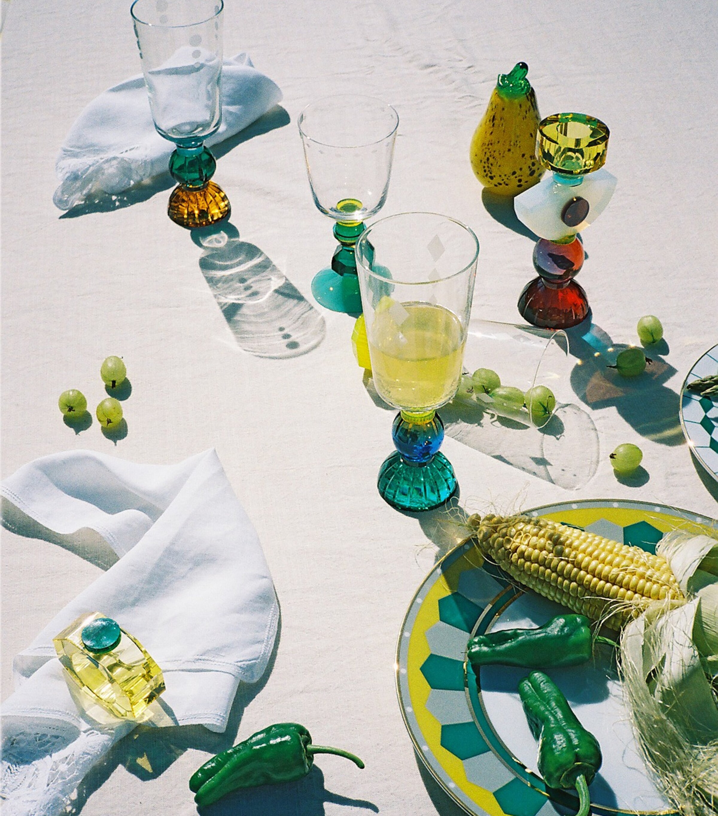 Reflections Copenhagen Set of 2 Crystal Shelby Napkin Rings Yellow & Green Image 4