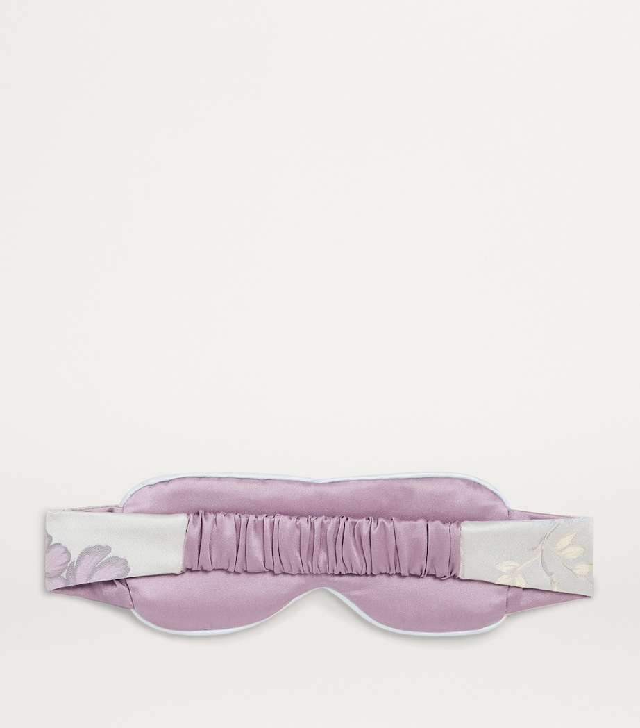 Silk Floral Jacquard Eye Mask AMETHYST & IVORY Image 2