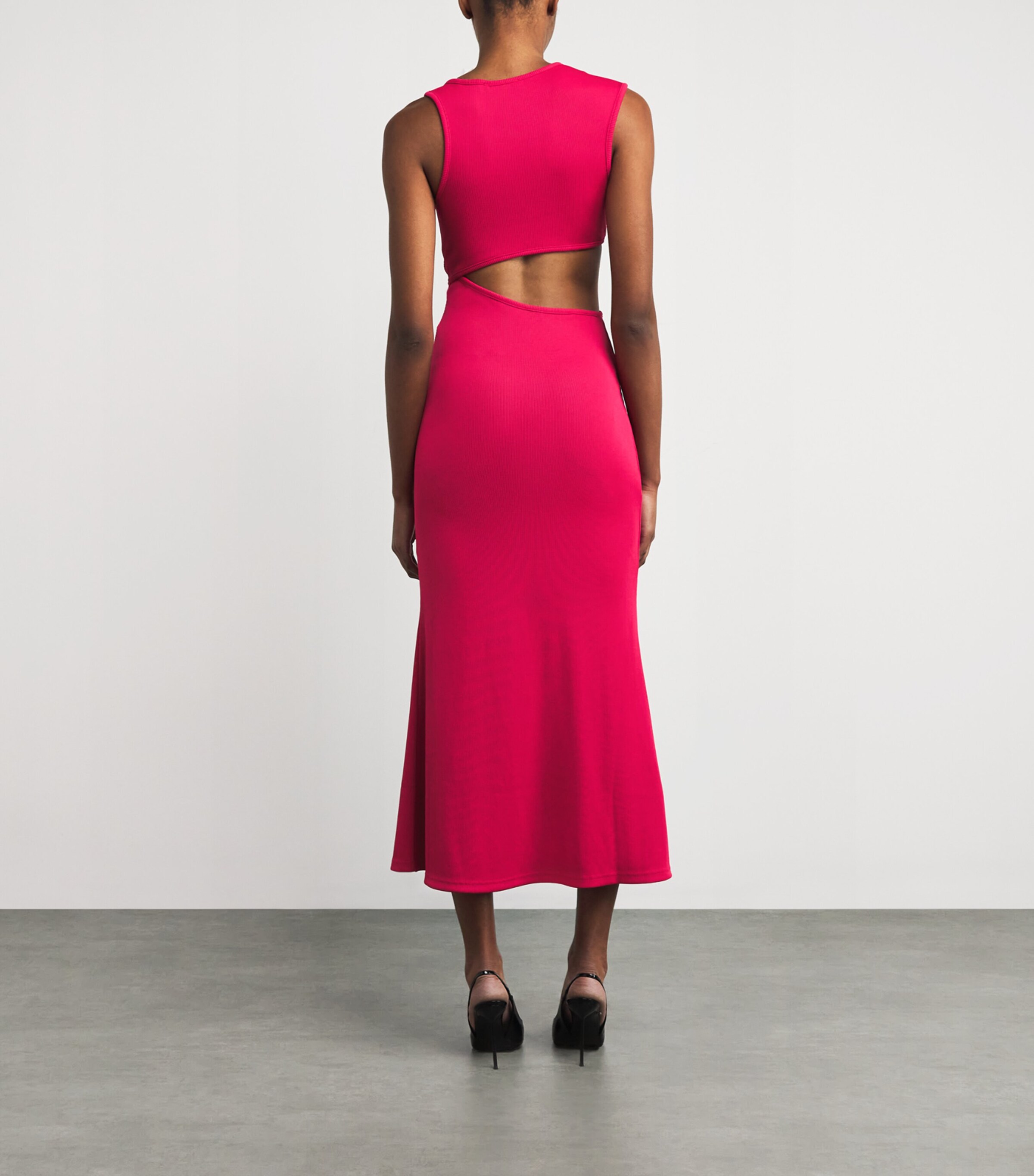 Spiral Crystal Cut-Out Maxi Dress CRANBERRY Image 3