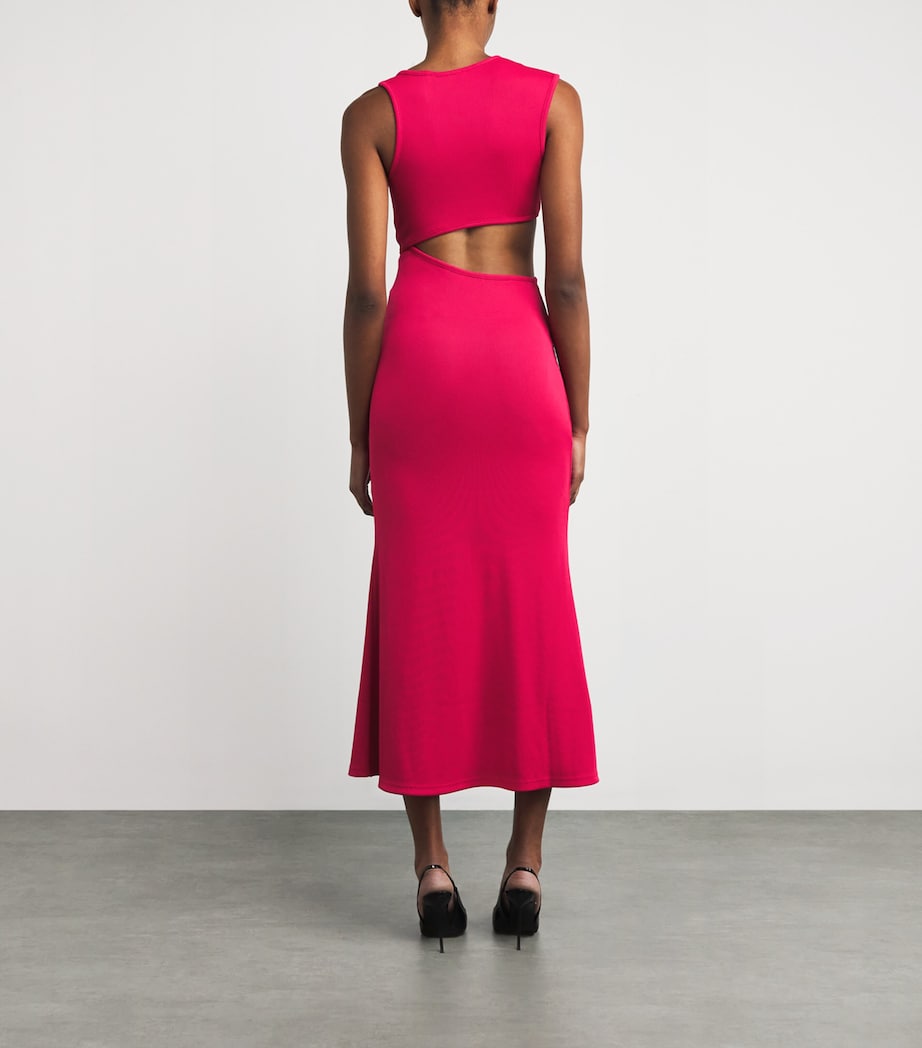 Spiral Crystal Cut-Out Maxi Dress CRANBERRY Image 3