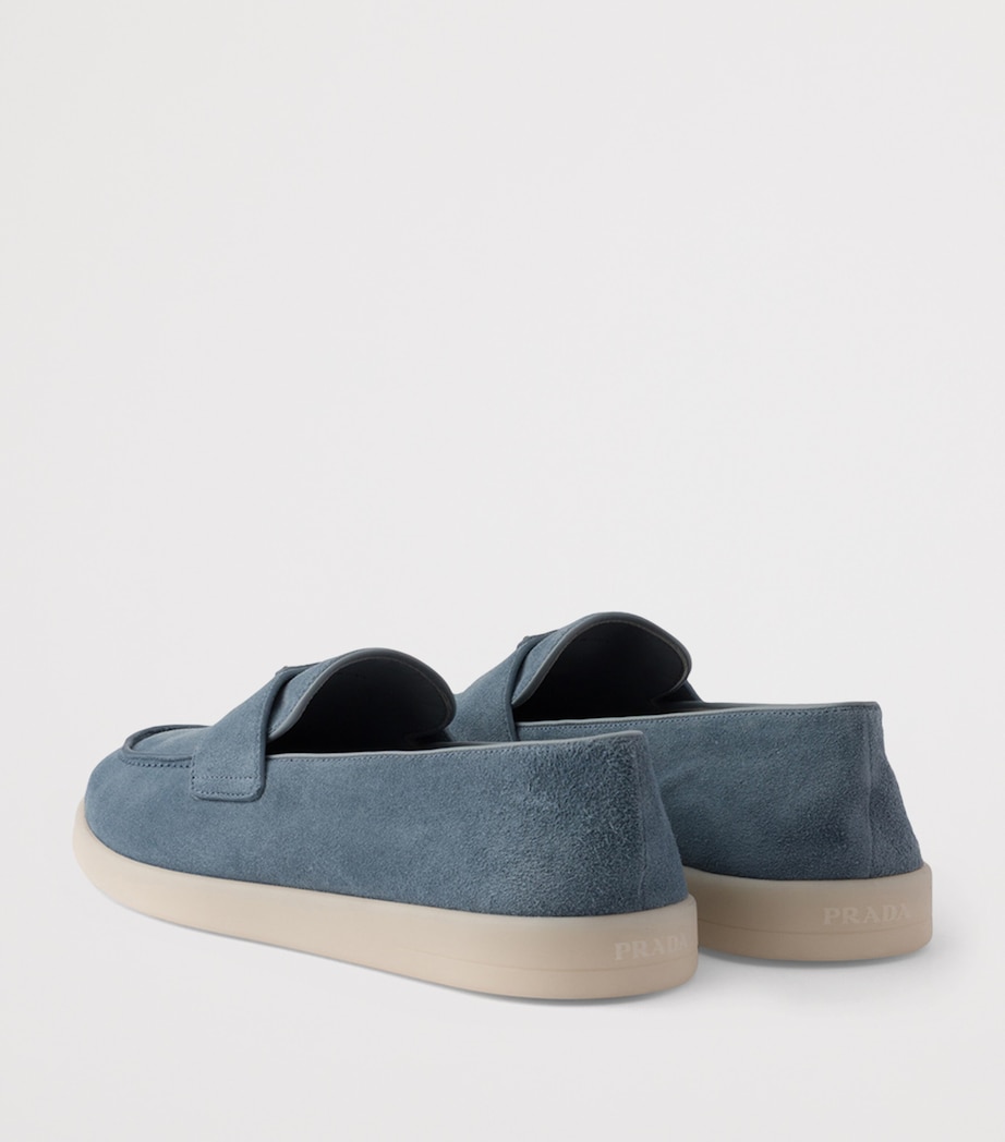Prada Suede Loafers Blue Image 4