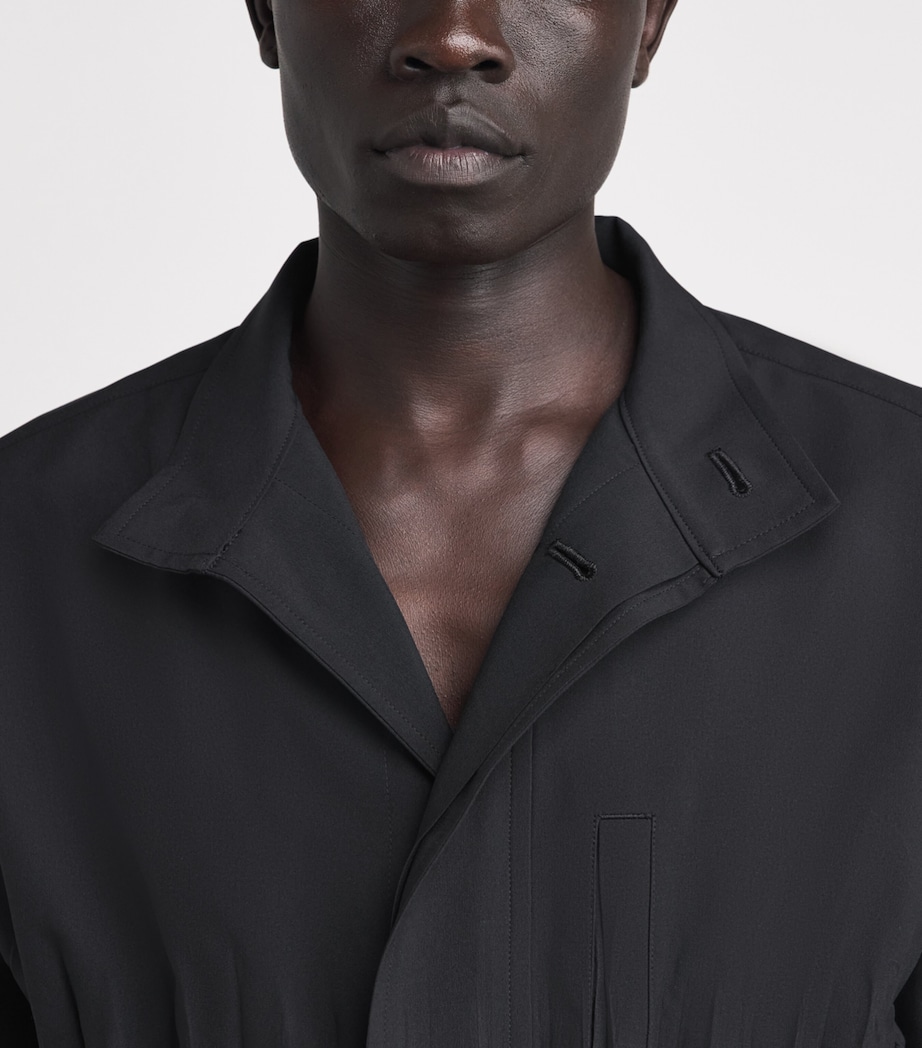 IM MEN Mens Pleated Waft Jacket Black Image 3