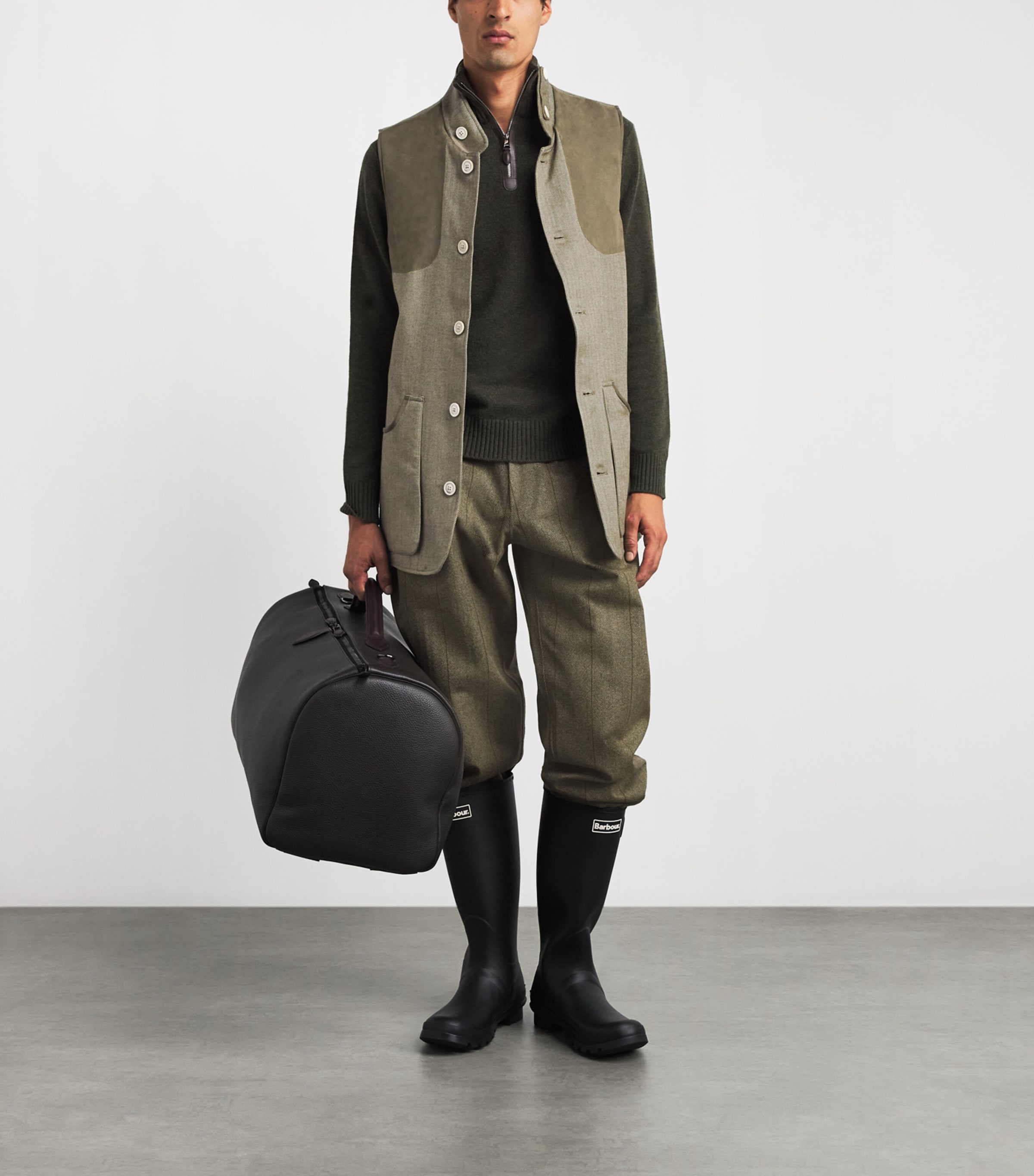 Purdey Mens Cotton-Blend Kalahari Gilet Sge Image 2