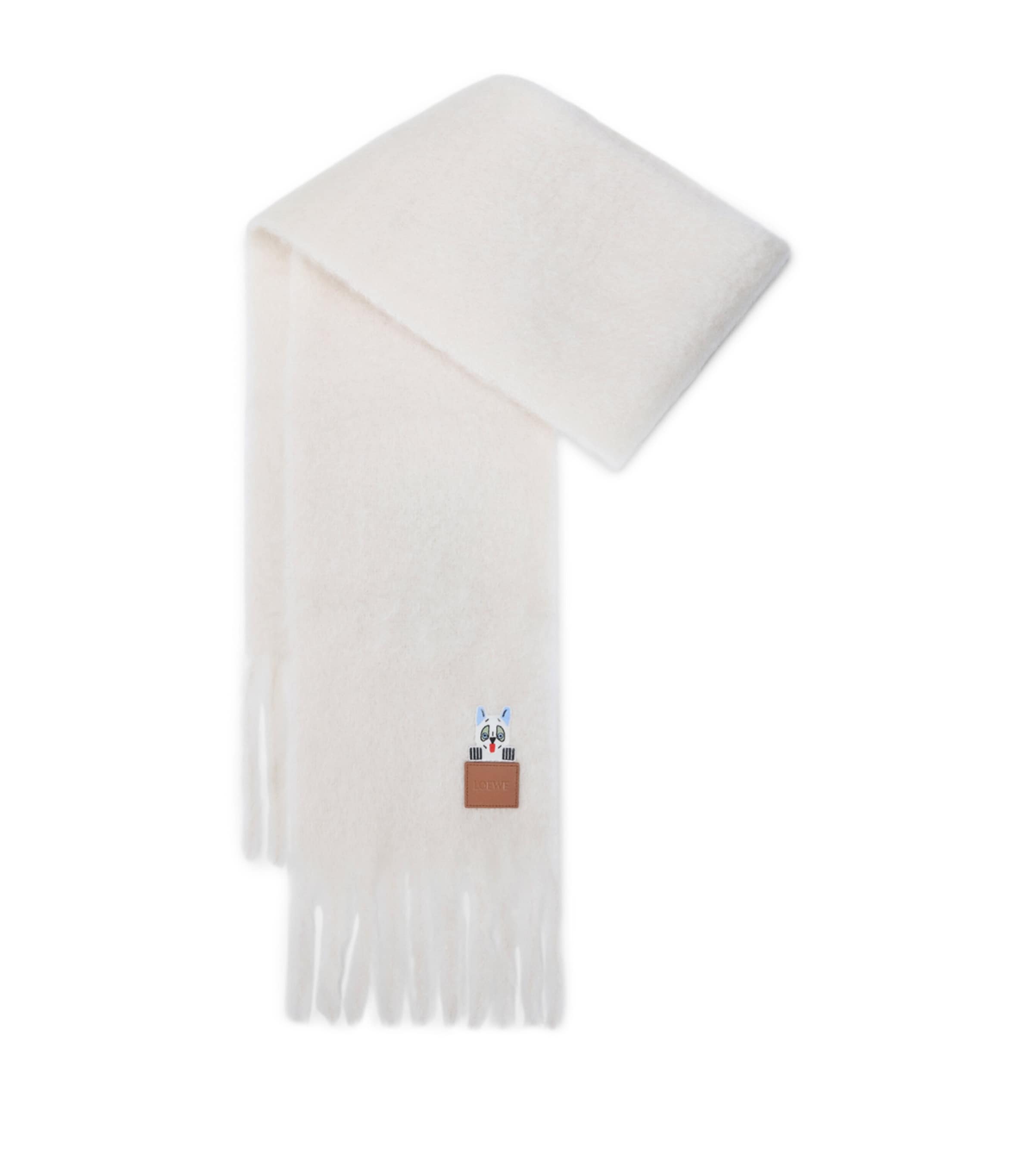 x Louis Wain Mohair-Wool Futurist Cats Scarf WHITE Image 1