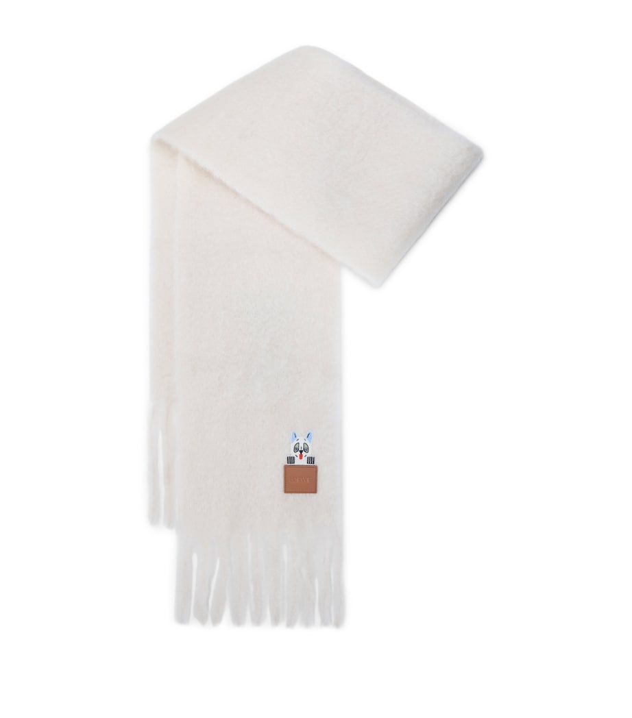 x Louis Wain Mohair-Wool Futurist Cats Scarf WHITE Image 1