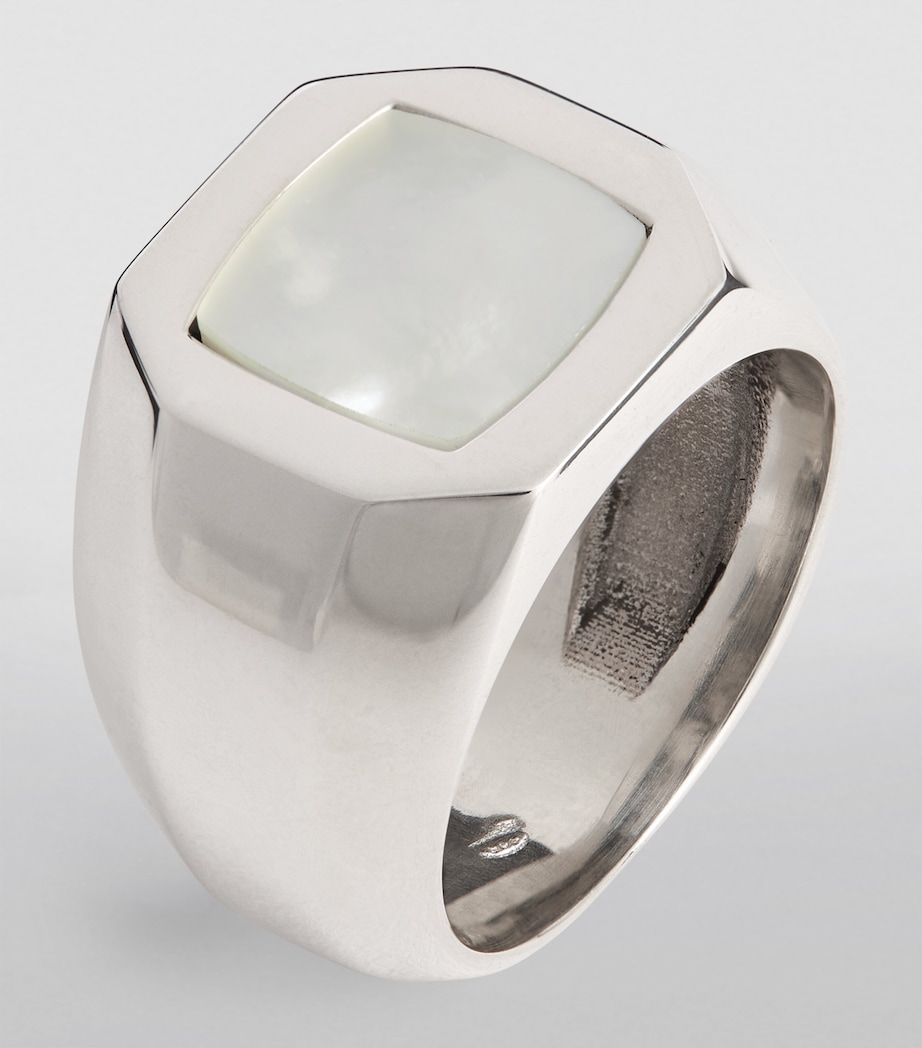 Sterling Silver and Mother-of-Pearl Chevalier Ring SILVER Image 3