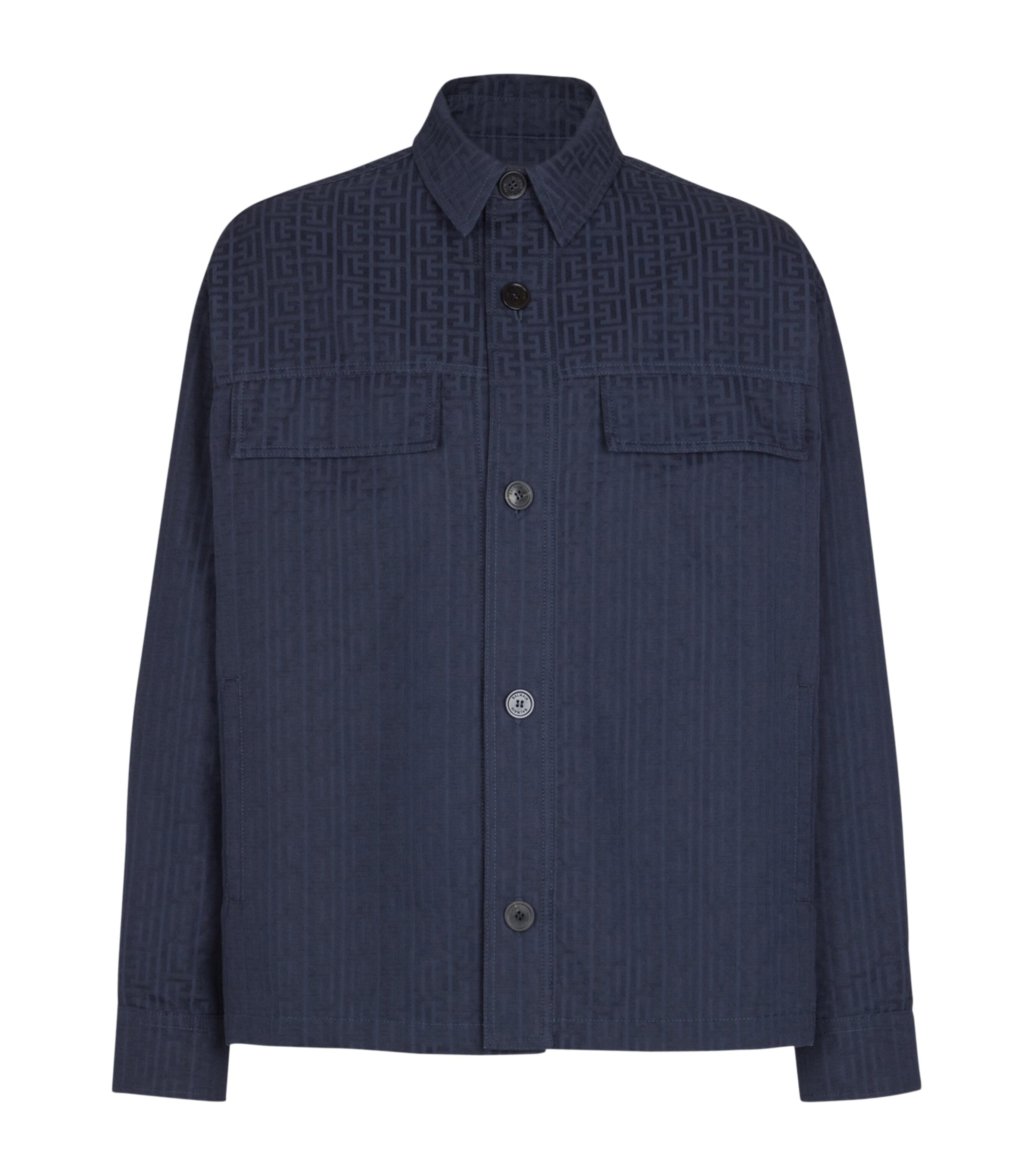 Cotton Monogram Jacquard Overshirt 6UB MARINE Image 1