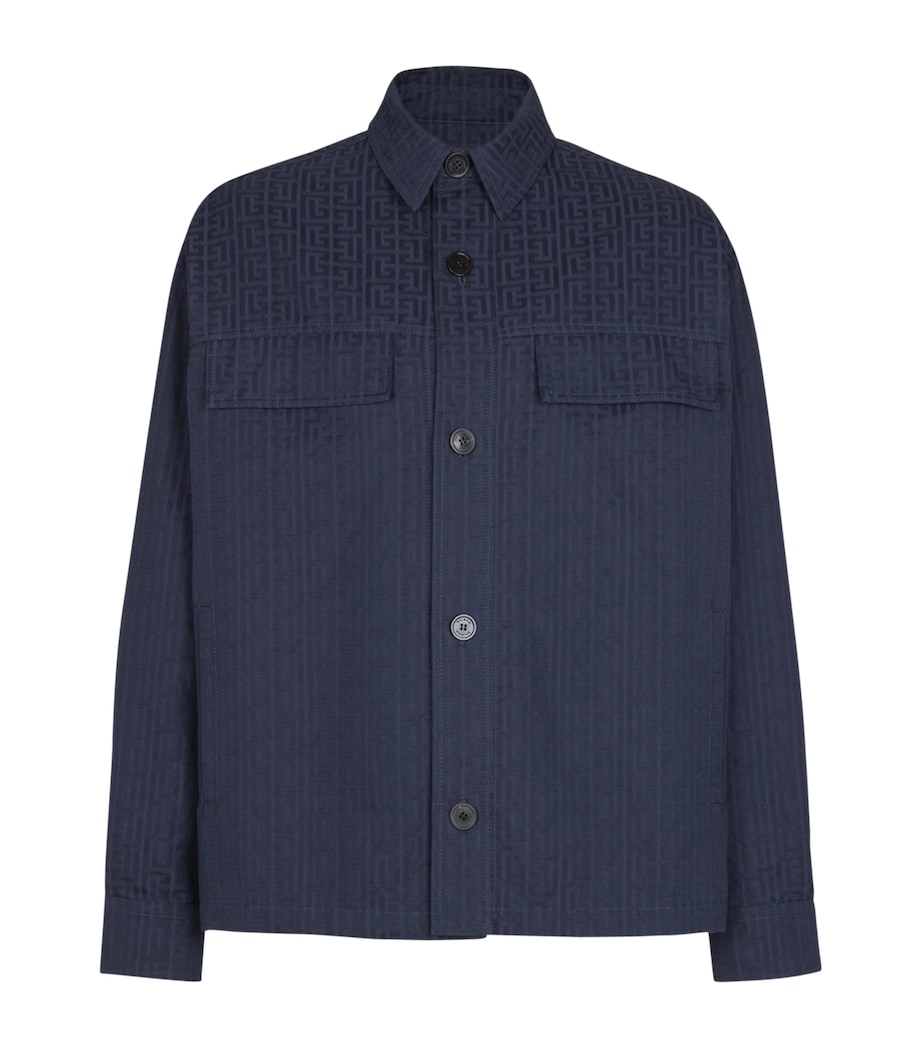 Cotton Monogram Jacquard Overshirt 6UB MARINE Image 1