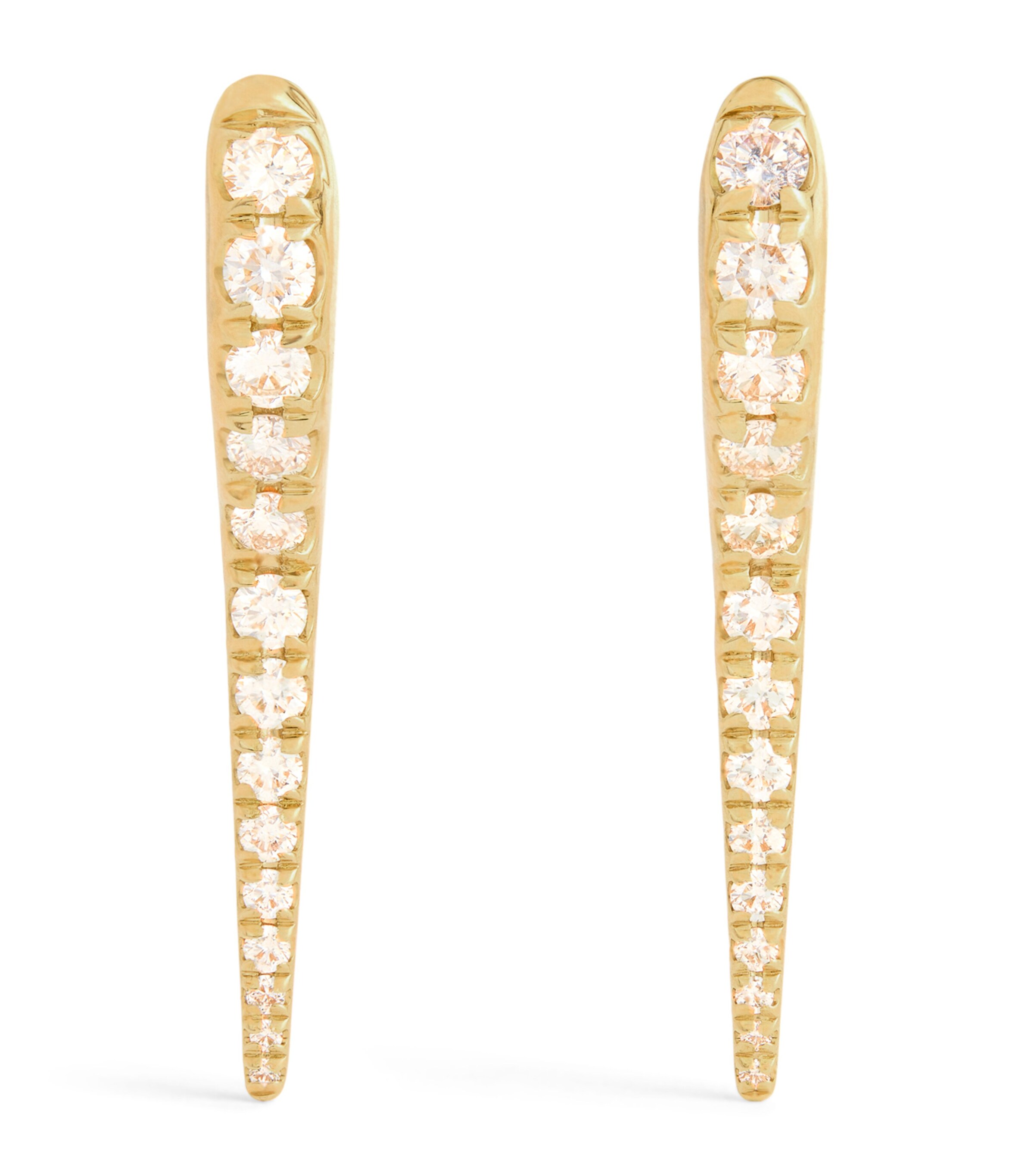 Melissa Kaye Yellow Gold and Diamond Lola Neeedle Earrings Yellow Gold Image 1