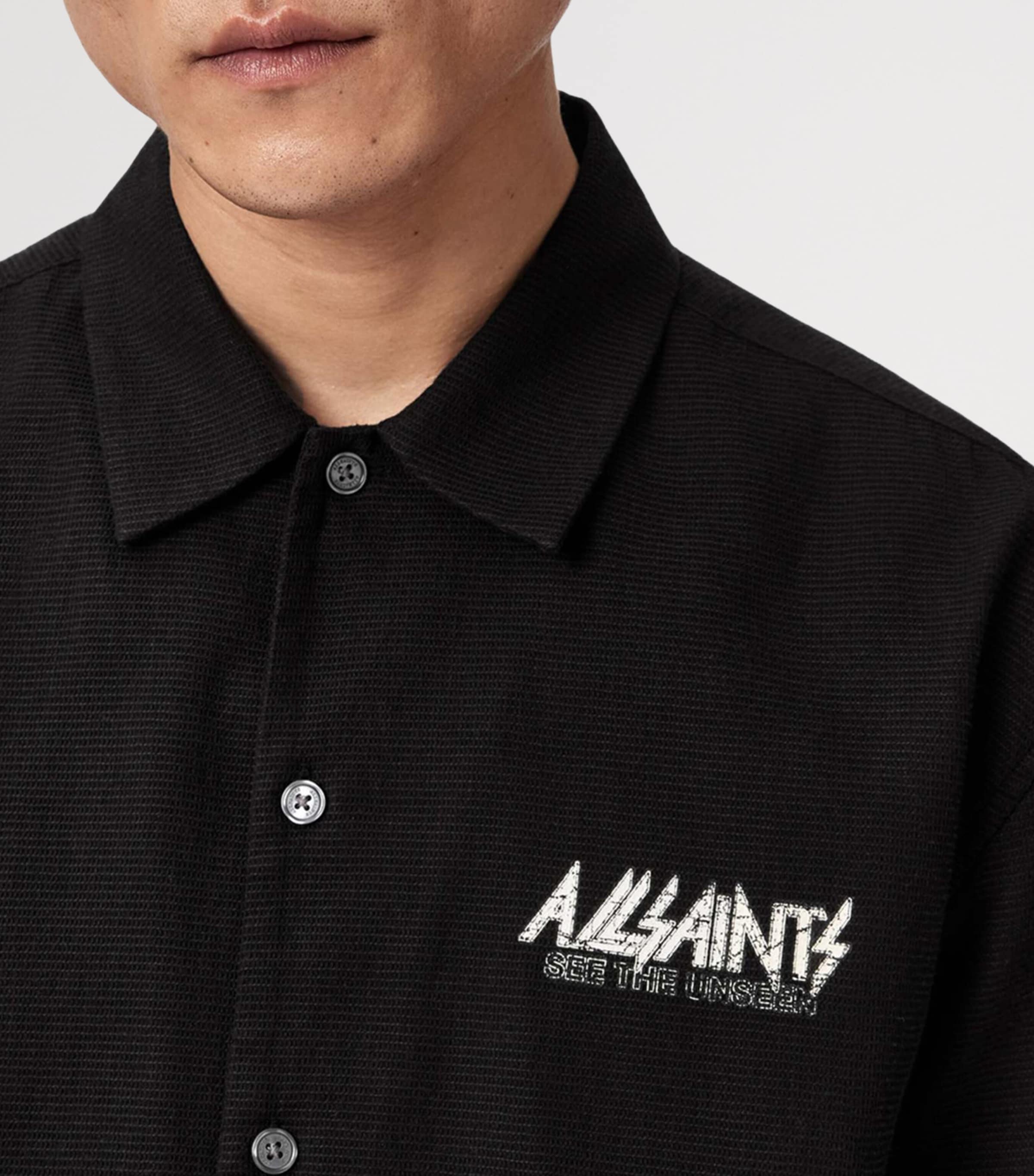 AllSaints Mens Synth Logo Shirt Orca Black Image 6