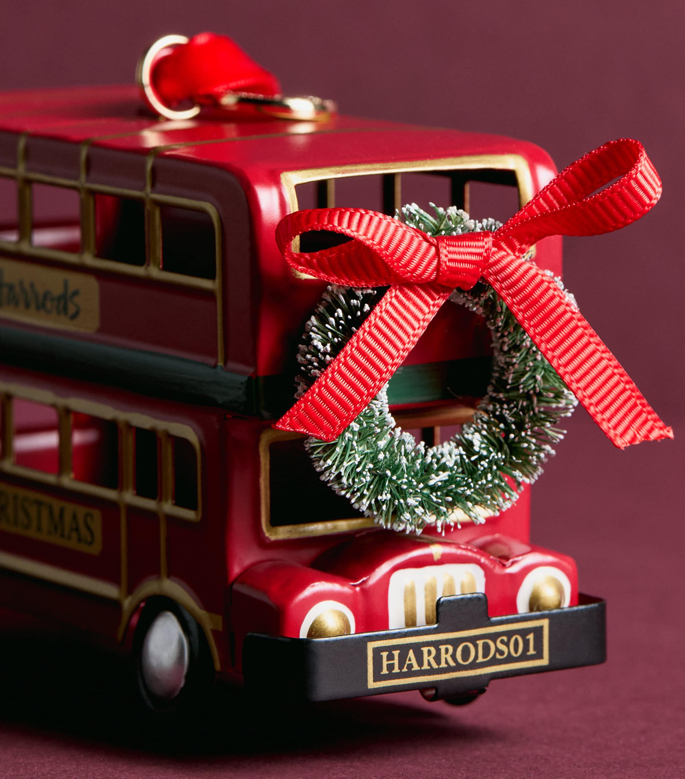 Harrods Bus Tree Decoration Red Image 2