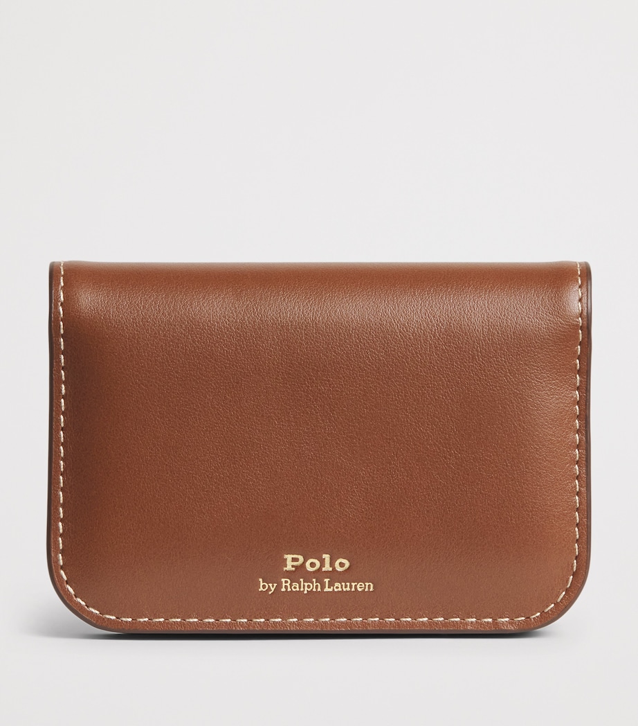 Polo Ralph Lauren Leather Flap ID Card Holder Cuoio Image 2
