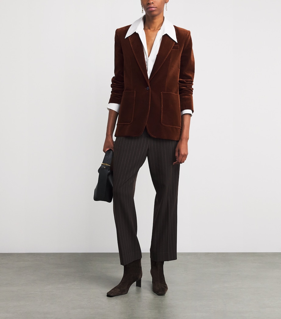 Velvet Single-Breasted Blazer CHESTNUT Image 2