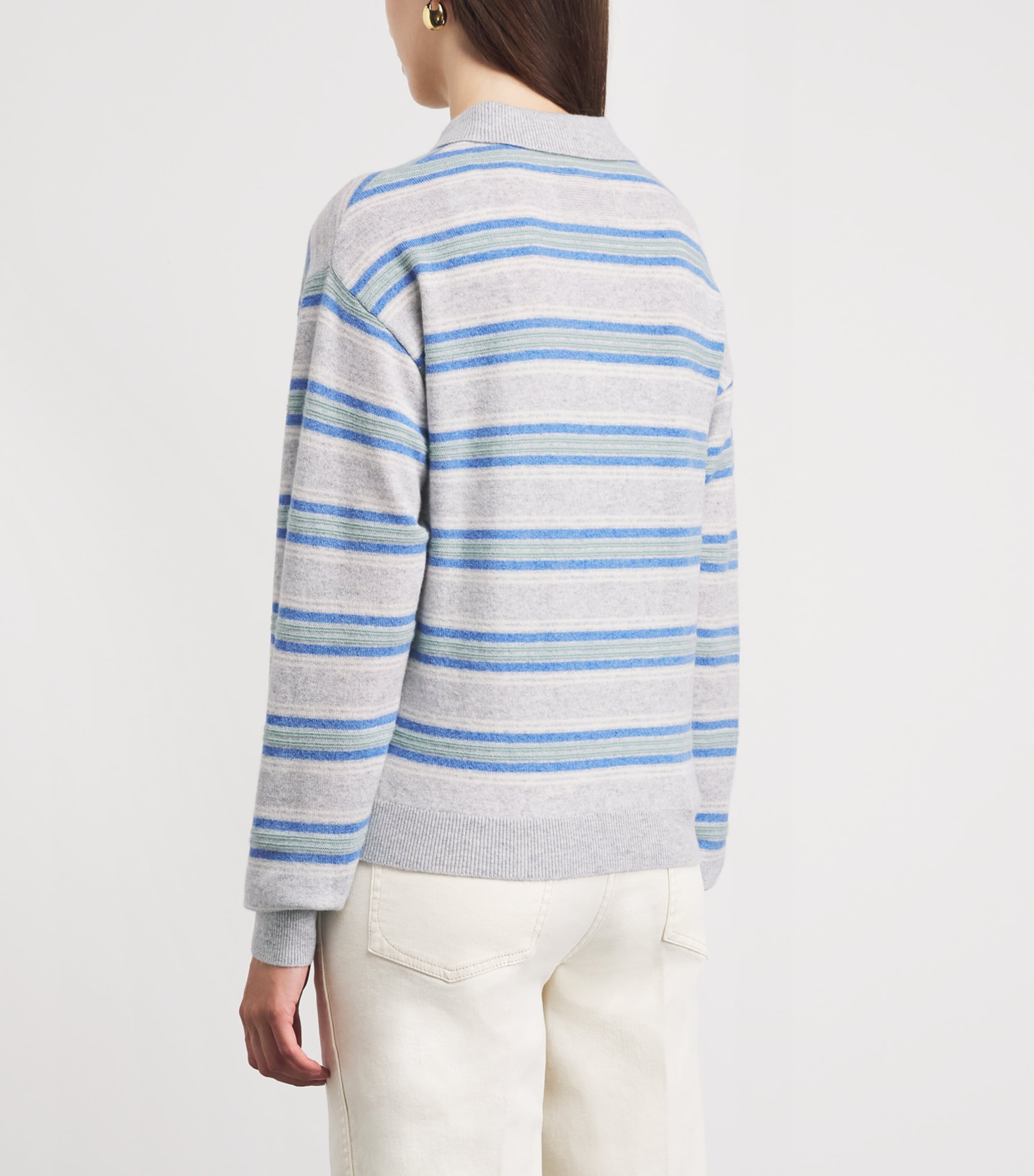 Guest In Residence Womens Cashmere Collegiate Stripe Sweater Stone Combo Stocom Image 5