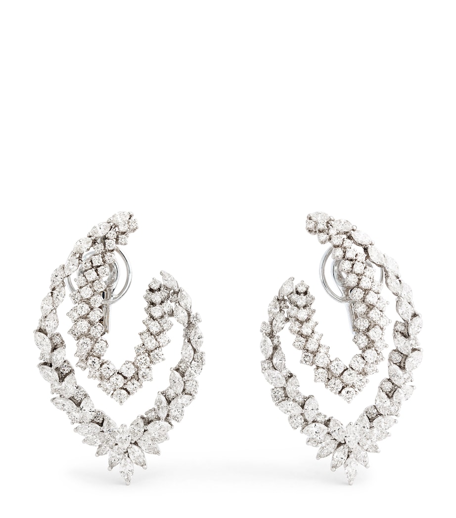 White Gold and Diamond Whisper Earrings WHITE GOLD Image 1